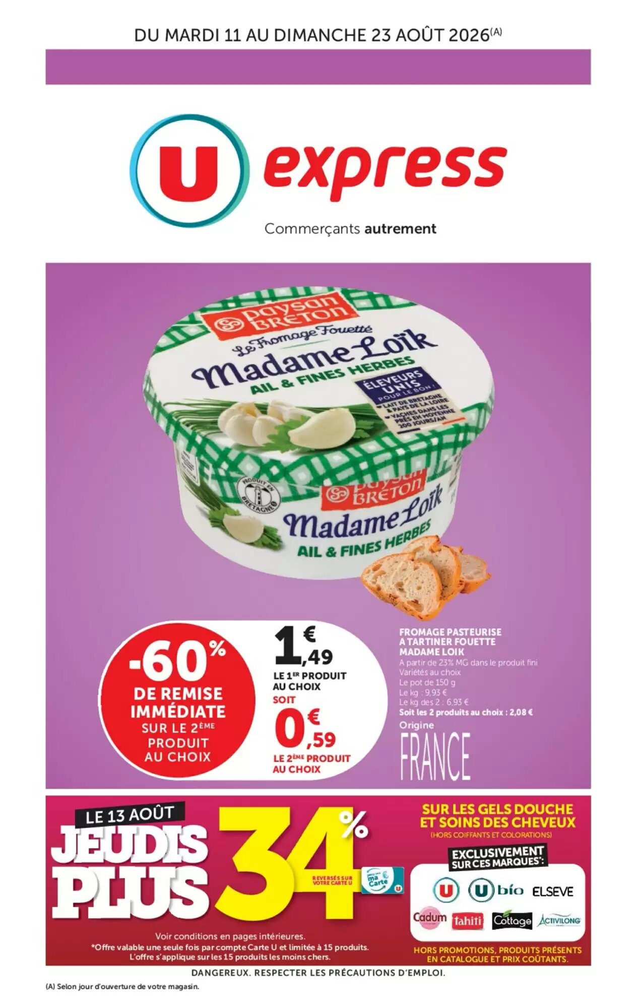 Prospectus promotionnel U Express valable à partir du 11/08/2026 - Page 1.