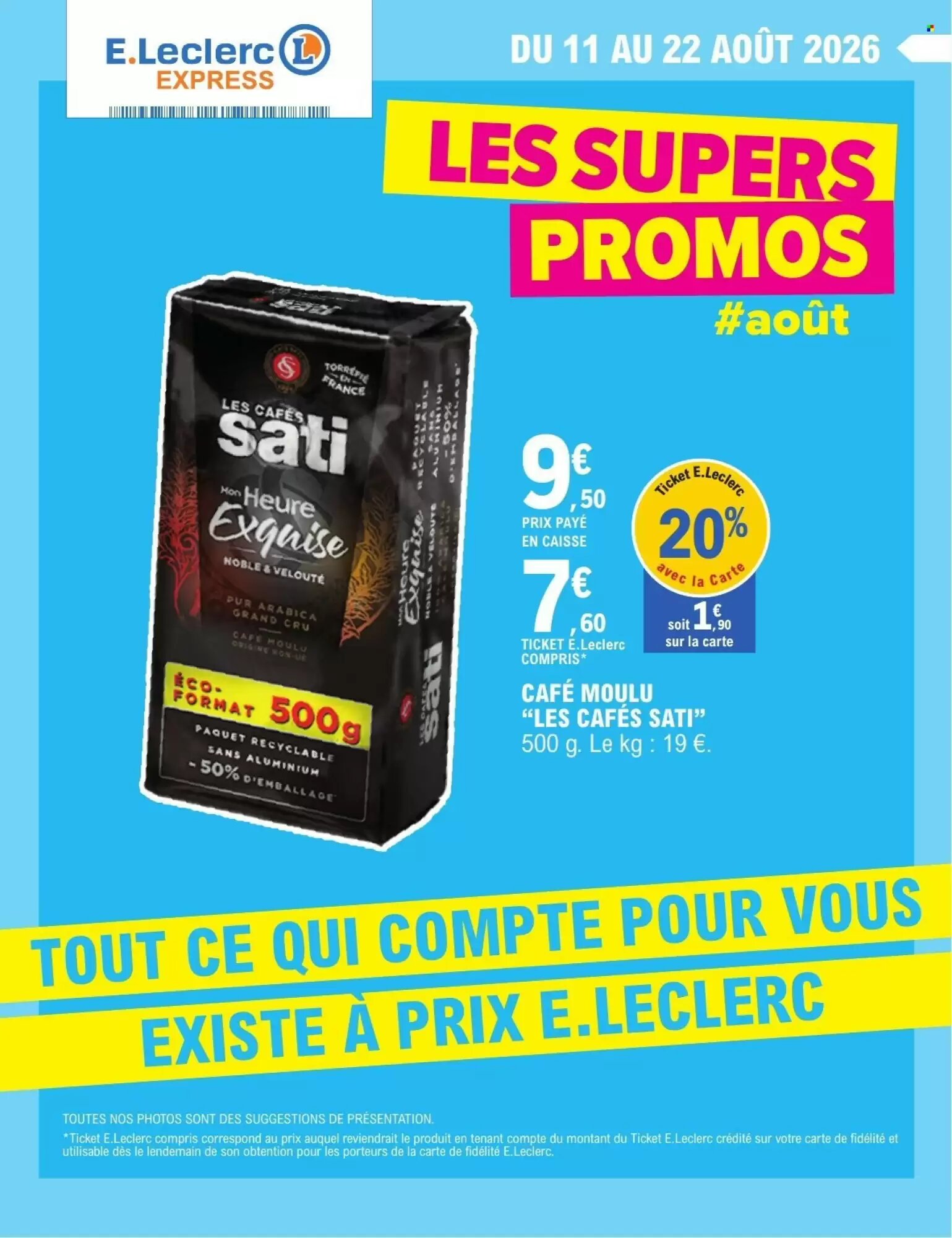 Prospectus promotionnel E.Leclerc Express valable à partir du 11/08/2026 - Page 1.