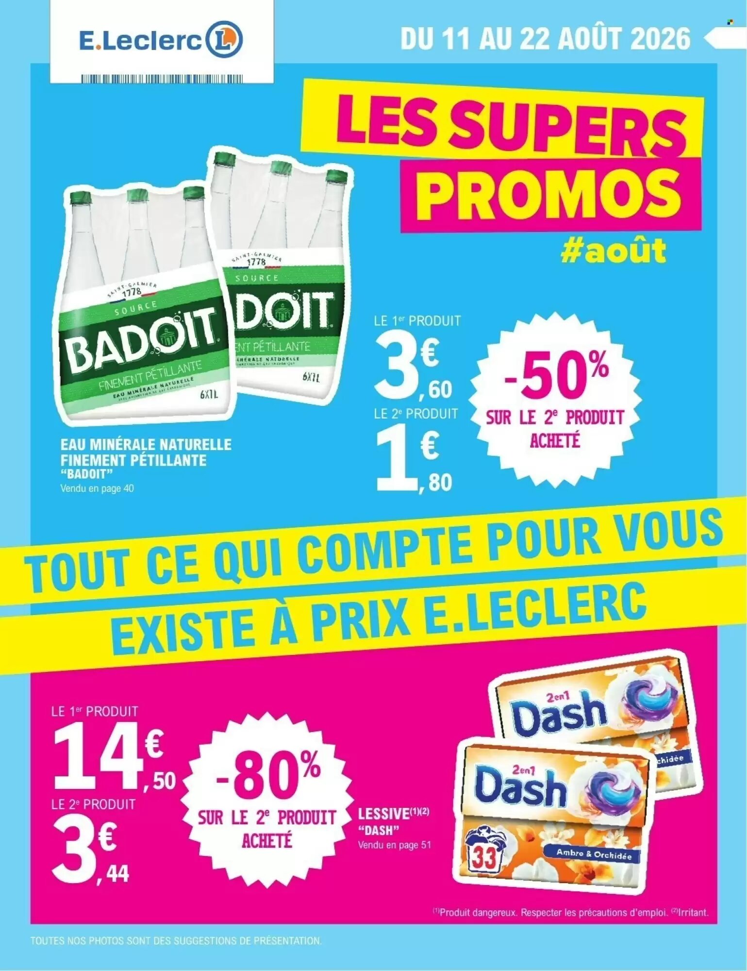 Prospectus promotionnel E.Leclerc valable à partir du 11/08/2026 - Page 1.