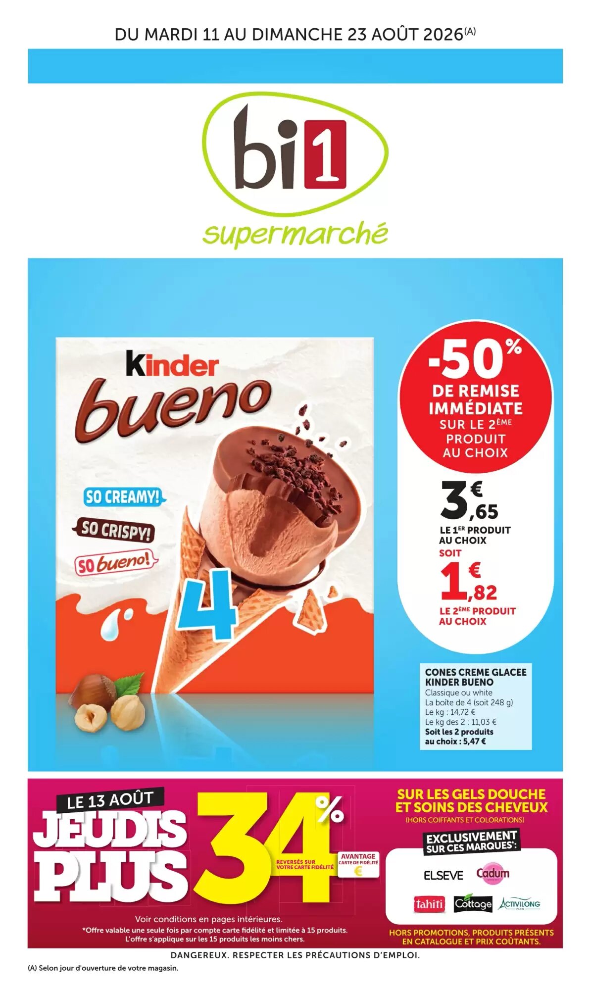 Prospectus promotionnel Bi1 valable à partir du 11/08/2026 - Page 1.