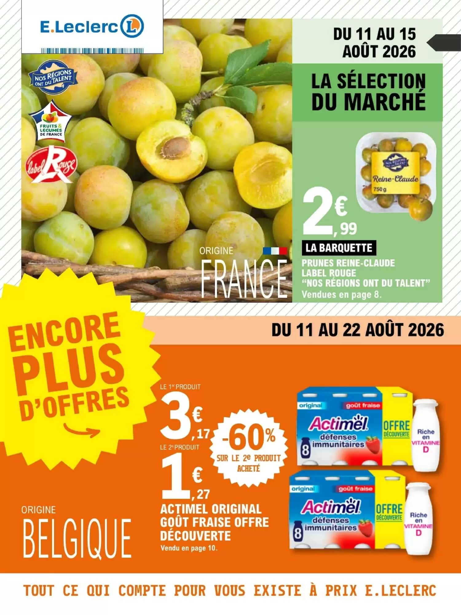 Prospectus promotionnel E.Leclerc valable à partir du 11/08/2026 - Page 1.