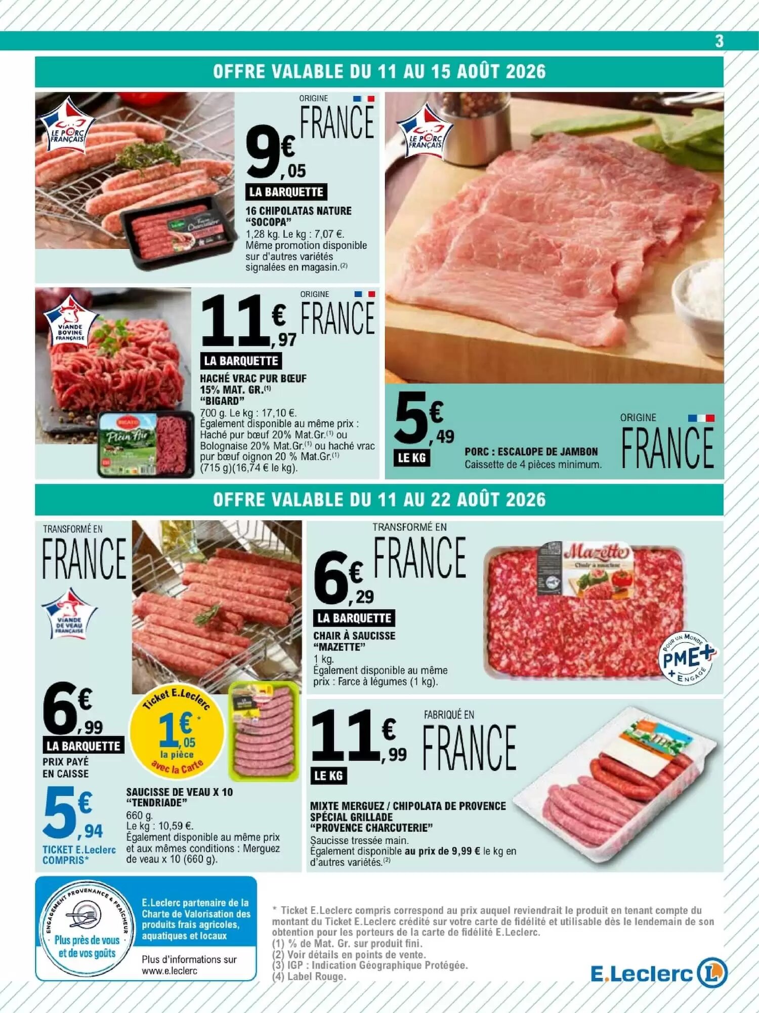 Prospectus promotionnel E.Leclerc valable à partir du 11/08/2026 - Page 3.
