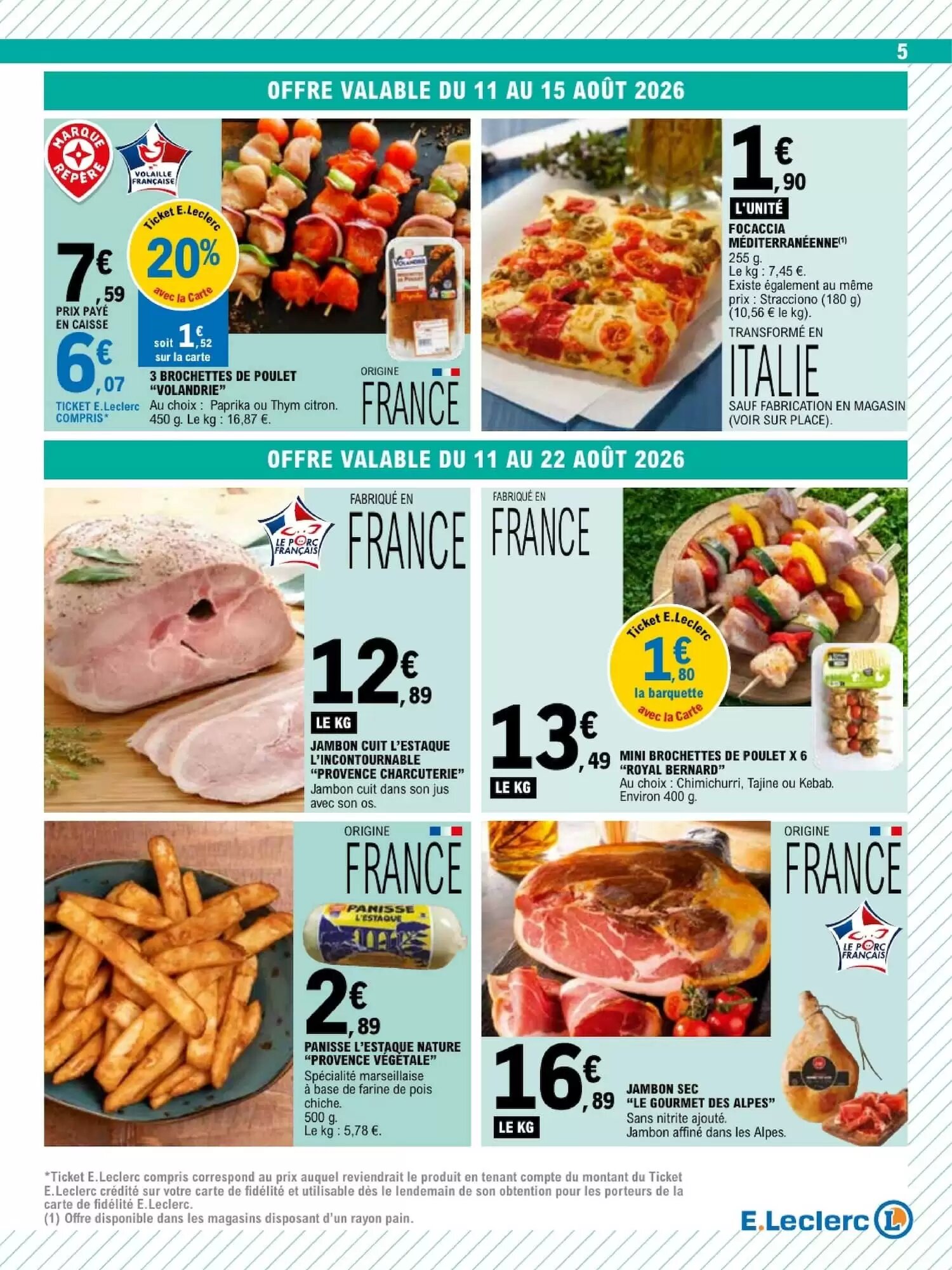 Prospectus promotionnel E.Leclerc valable à partir du 11/08/2026 - Page 5.