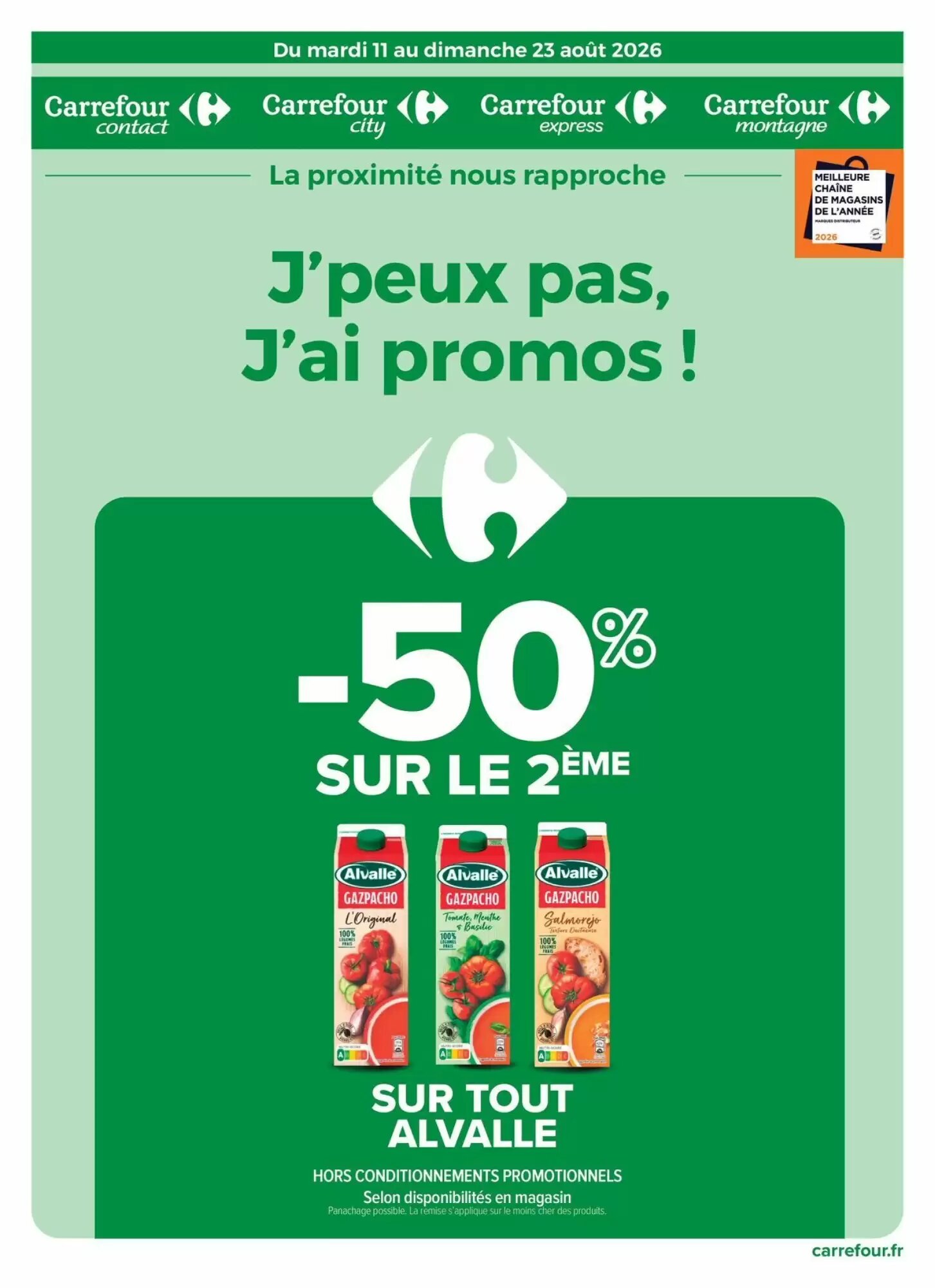 Prospectus promotionnel Carrefour valable à partir du 11/08/2026 - Page 1.