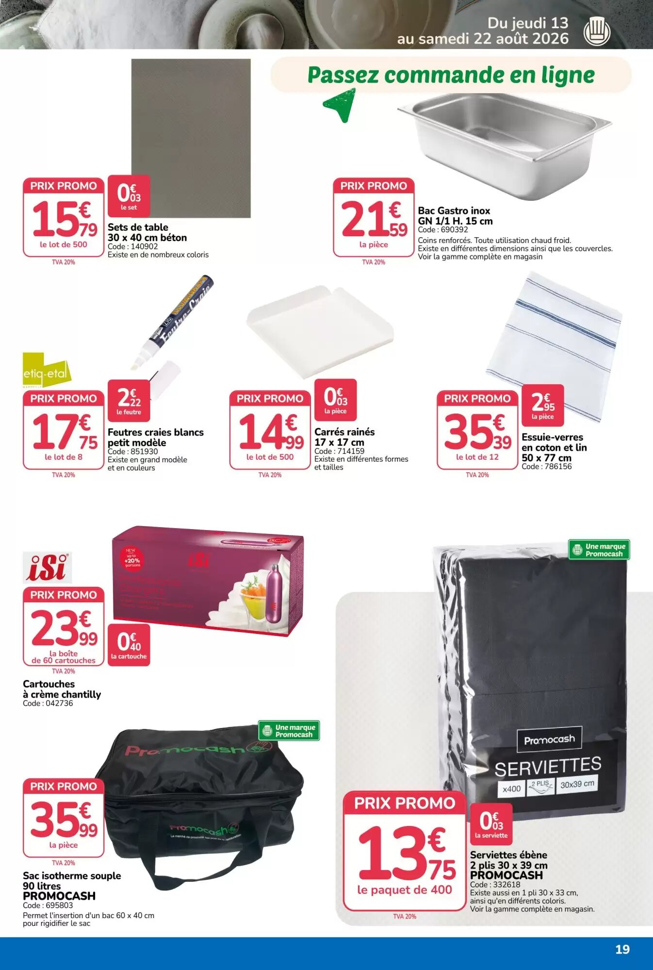 Prospectus promotionnel Promocash valable à partir du 13/08/2026 - Page 19.