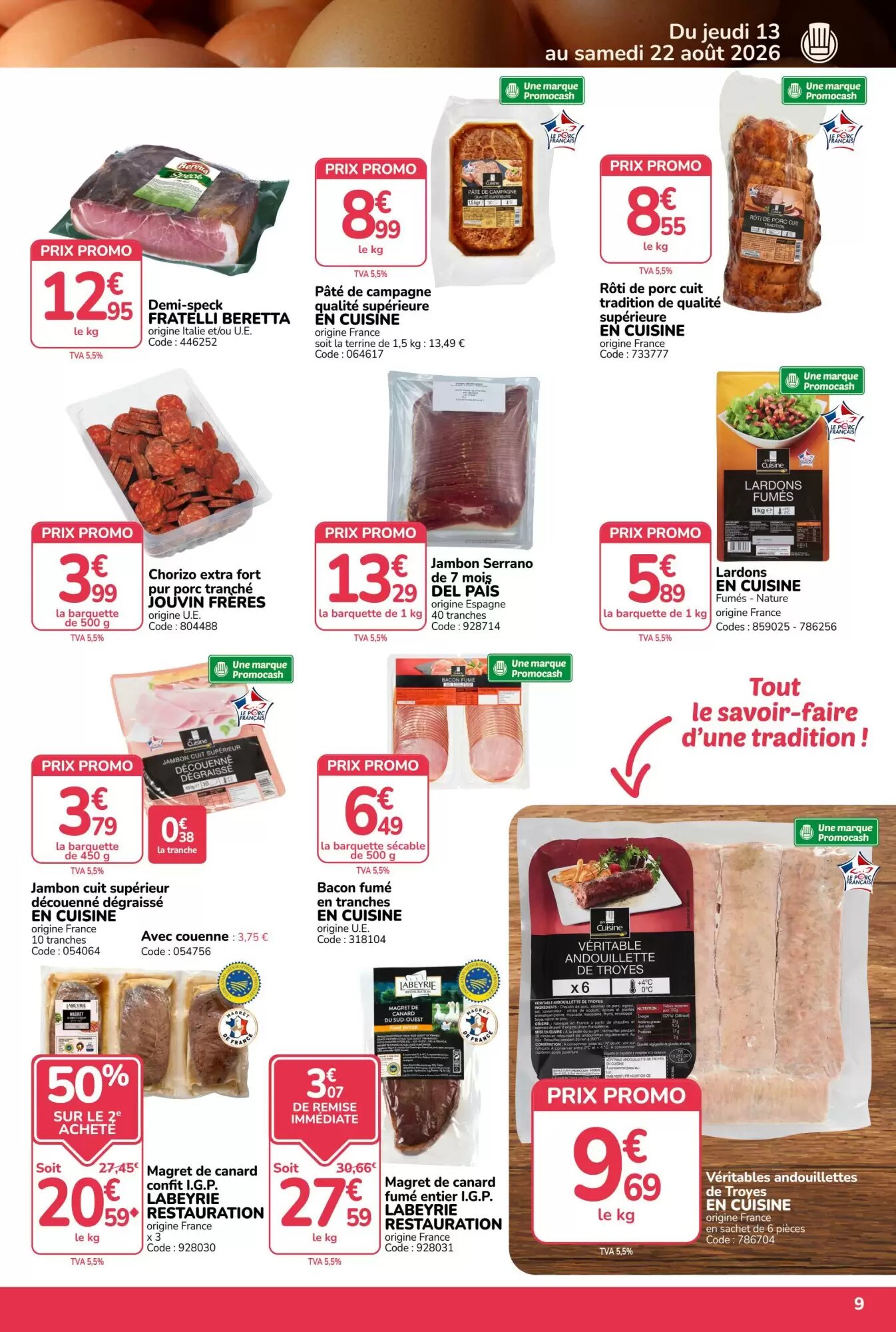 Prospectus promotionnel Promocash valable à partir du 13/08/2026 - Page 9.