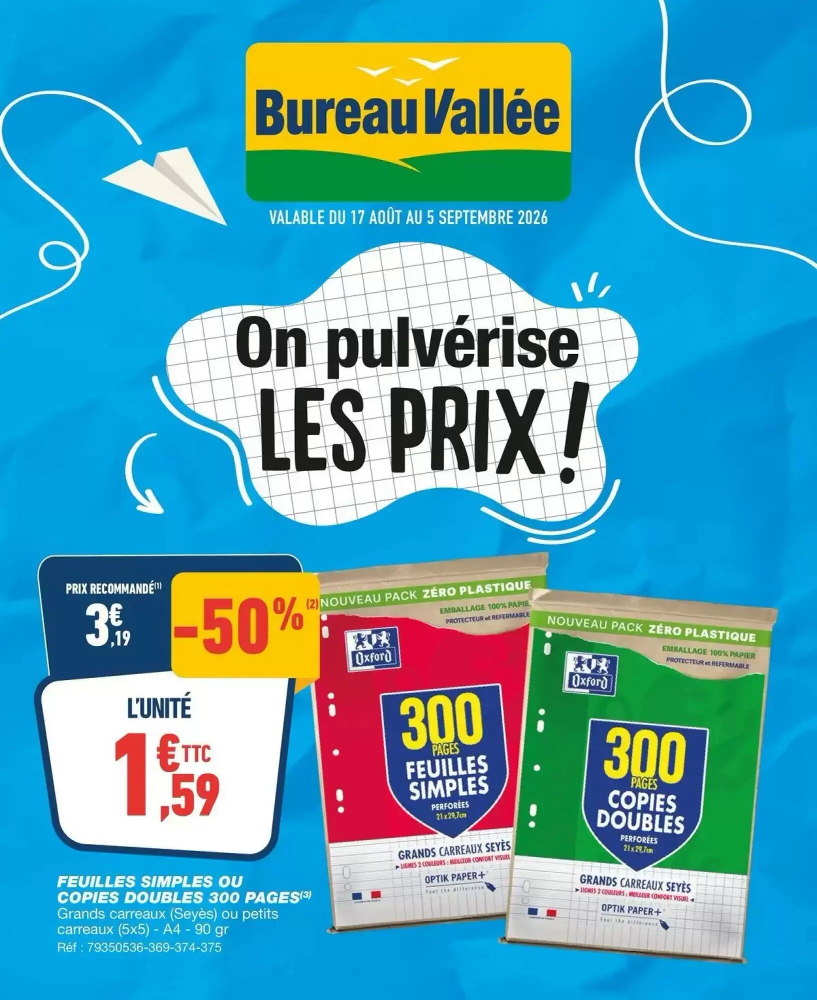 Prospectus promotionnel Bureau Vallée valable à partir du 16/08/2026 - Page 1.