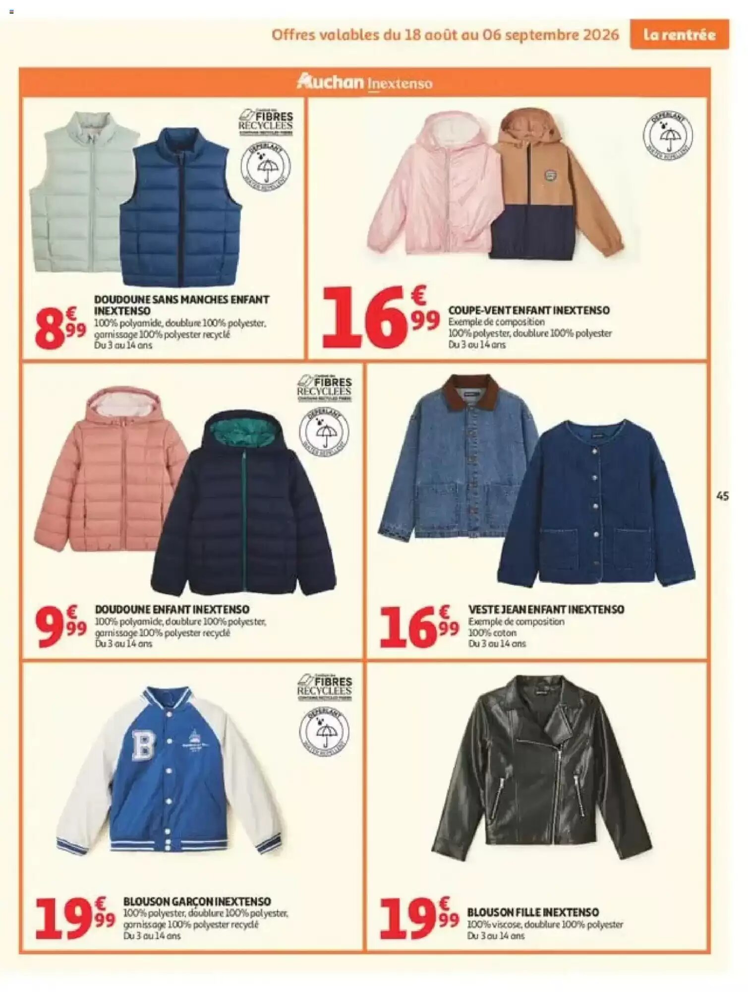 Prospectus promotionnel Auchan valable à partir du 18/08/2026 - Page 45.
