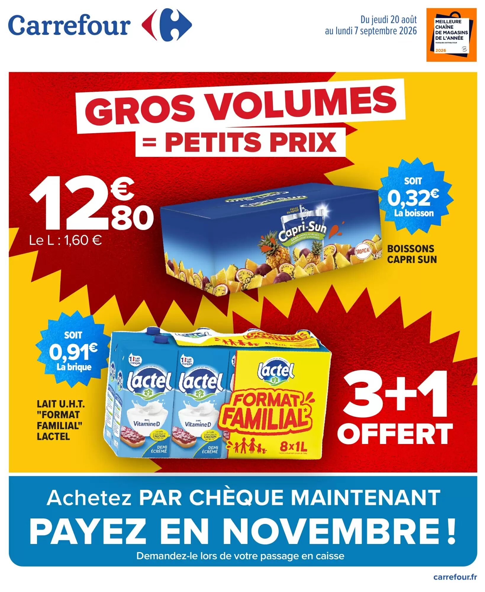 Prospectus promotionnel Carrefour valable à partir du 20/08/2026 - Page 1.