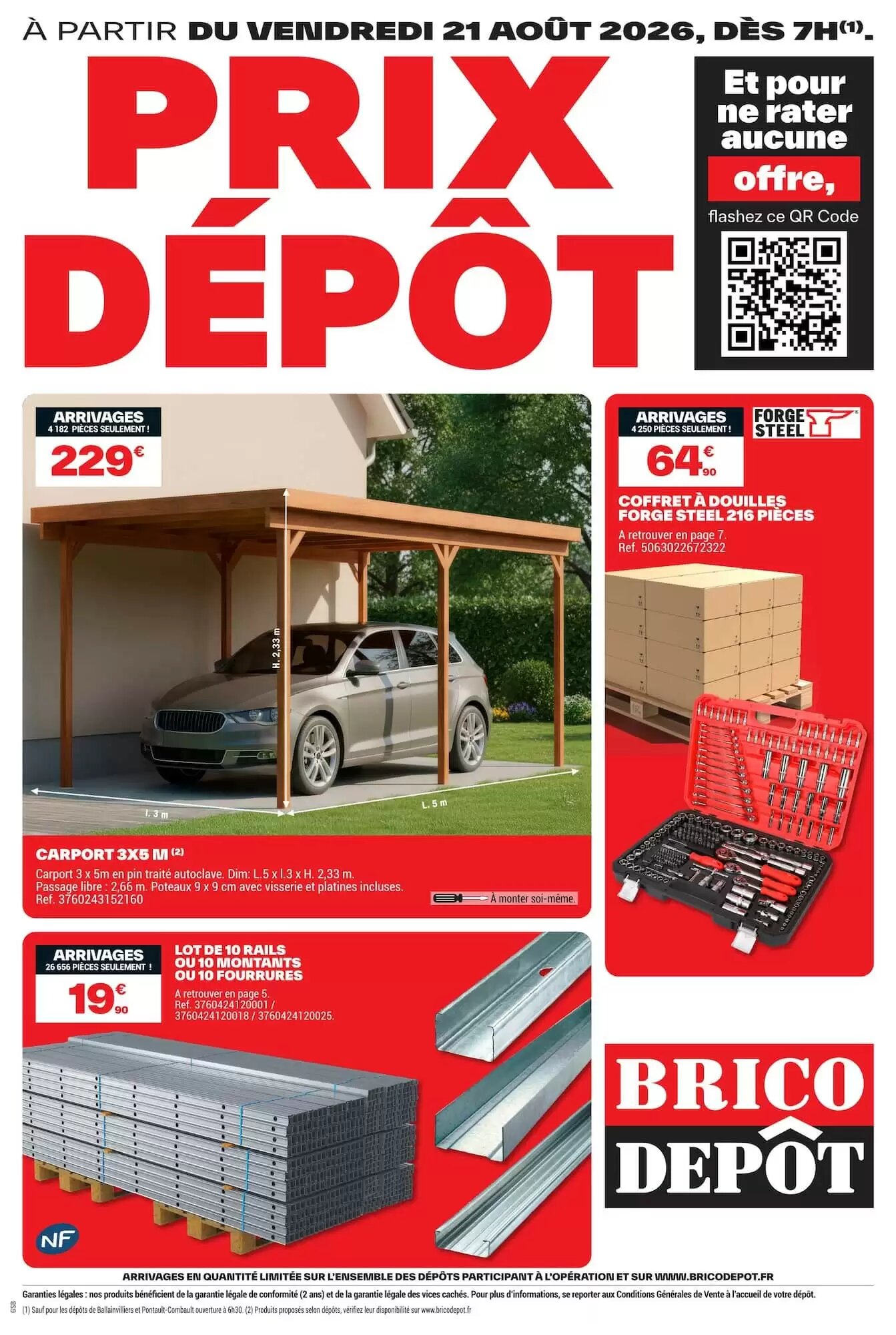 Prospectus promotionnel Brico Dépôt valable à partir du 21/08/2026 - Page 1.