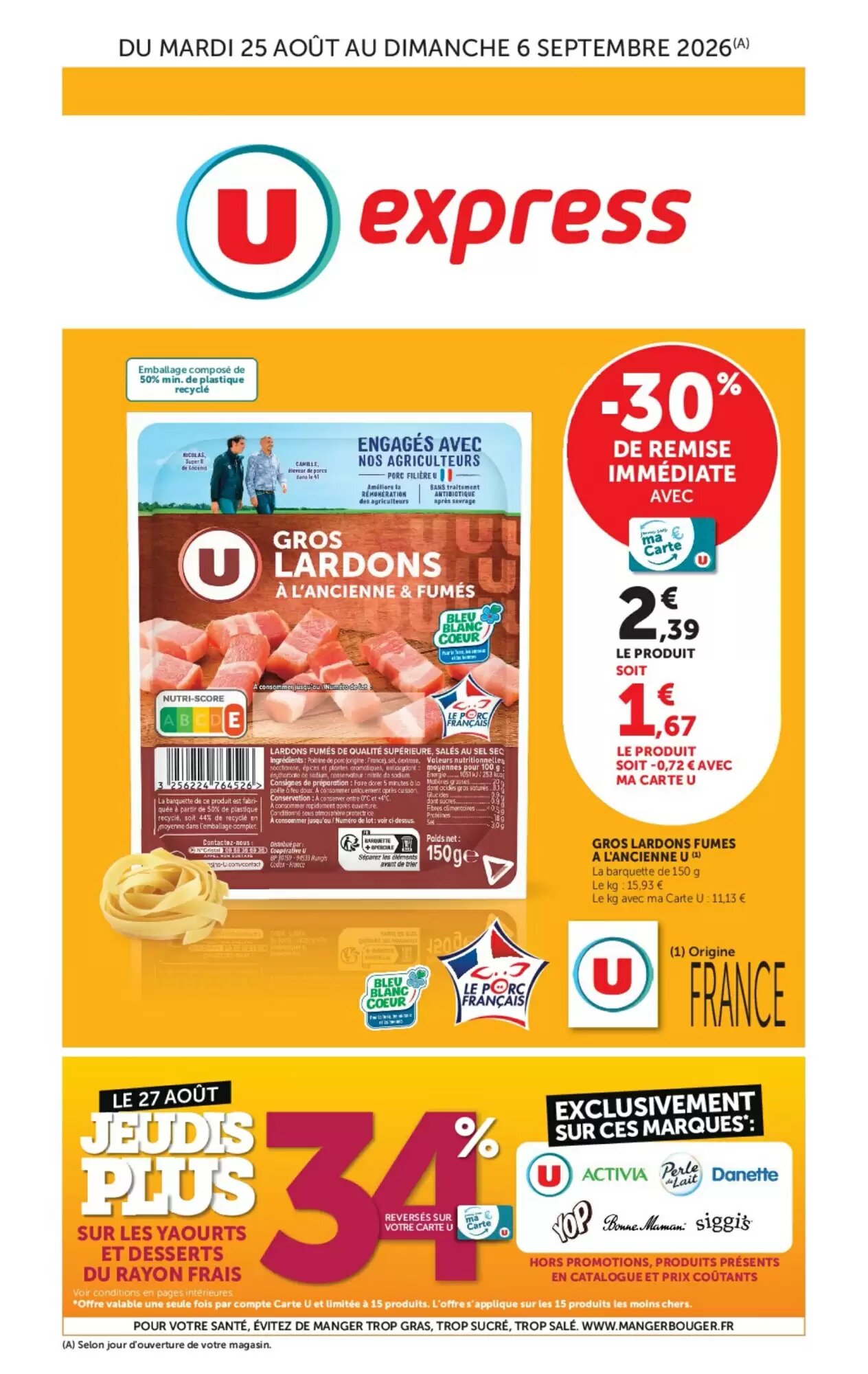 Prospectus promotionnel U Express valable à partir du 25/08/2026 - Page 1.