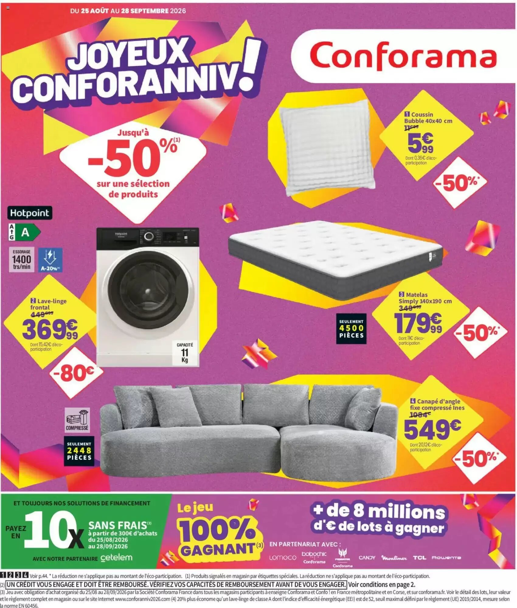 Prospectus promotionnel Conforama valable à partir du 25/08/2026 - Page 1.