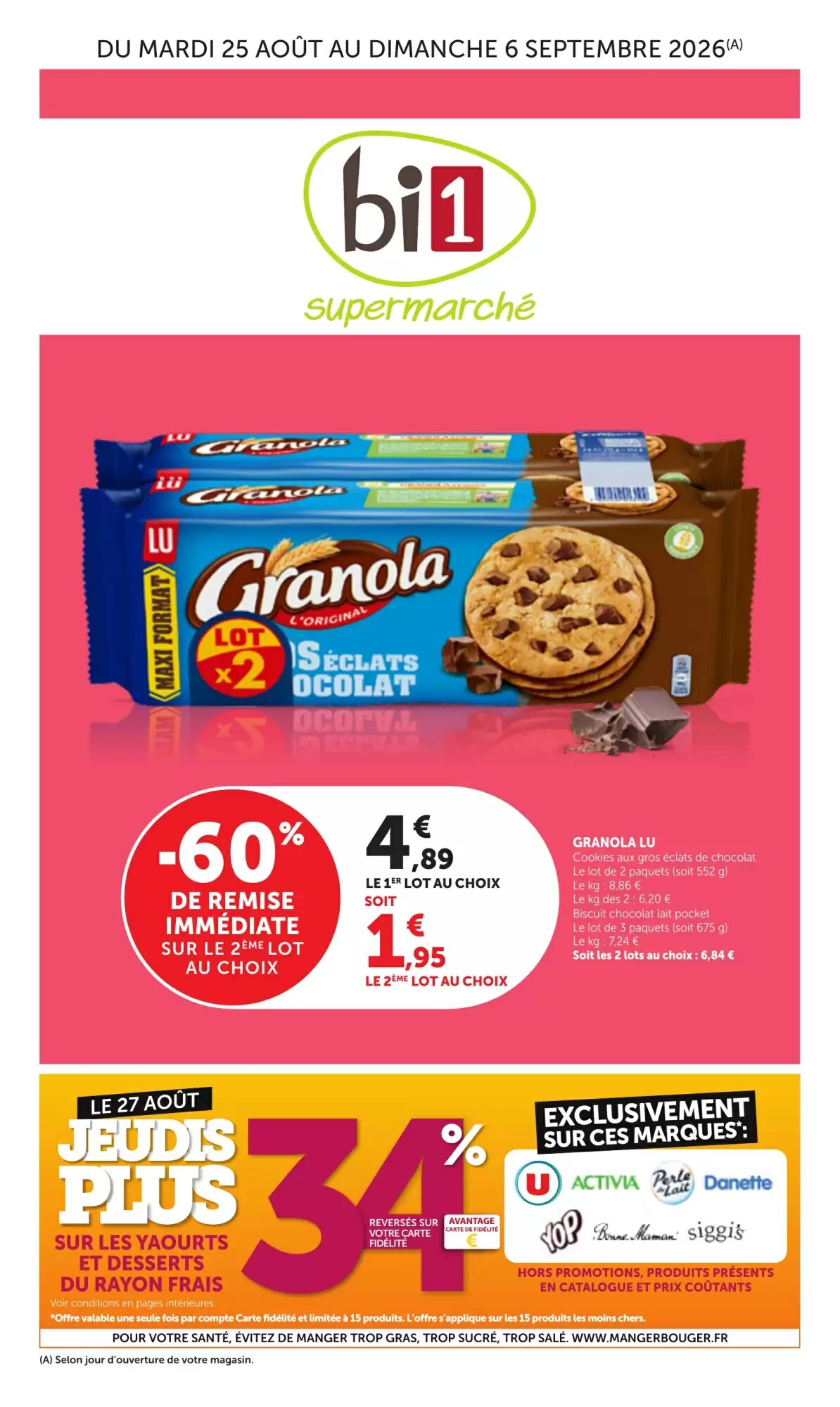 Prospectus promotionnel Bi1 valable à partir du 25/08/2026 - Page 1.