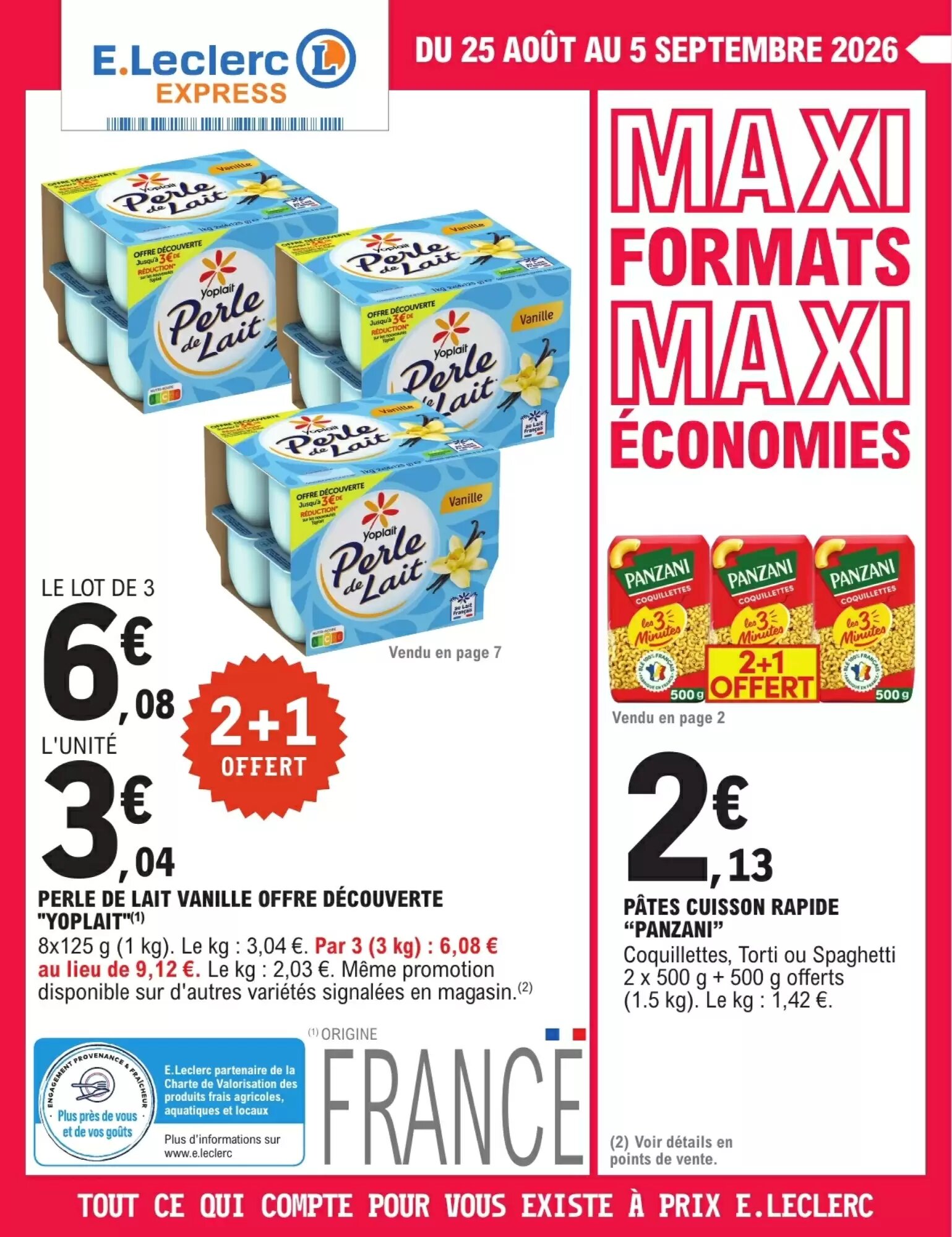 Prospectus promotionnel E.Leclerc Express valable à partir du 25/08/2026 - Page 1.