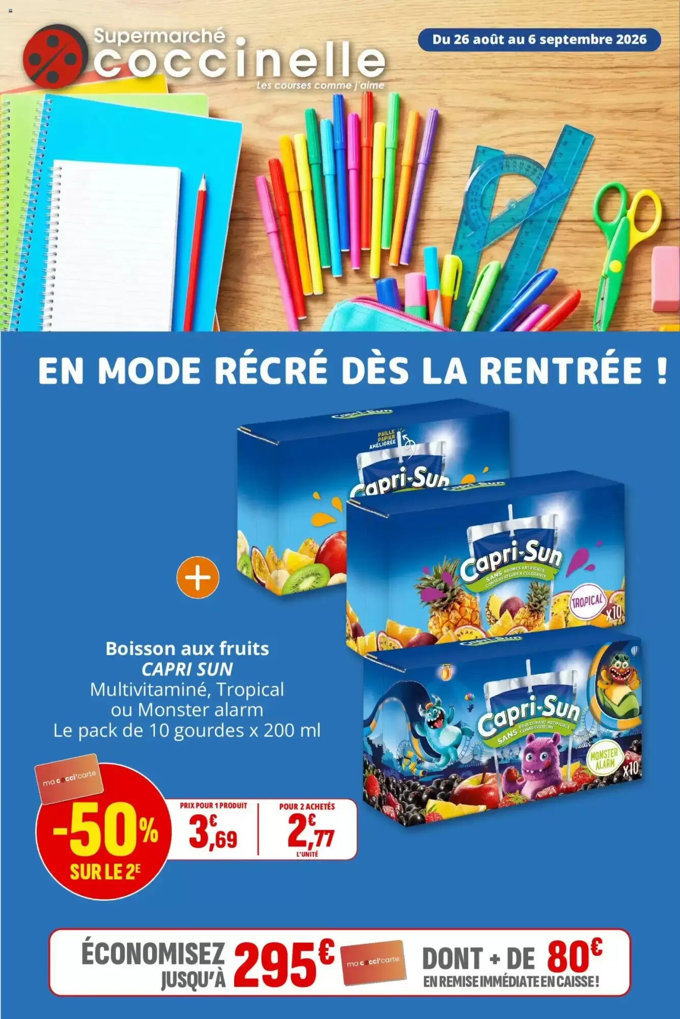Prospectus promotionnel Coccinelle Supermarché valable à partir du 26/08/2026 - Page 1.