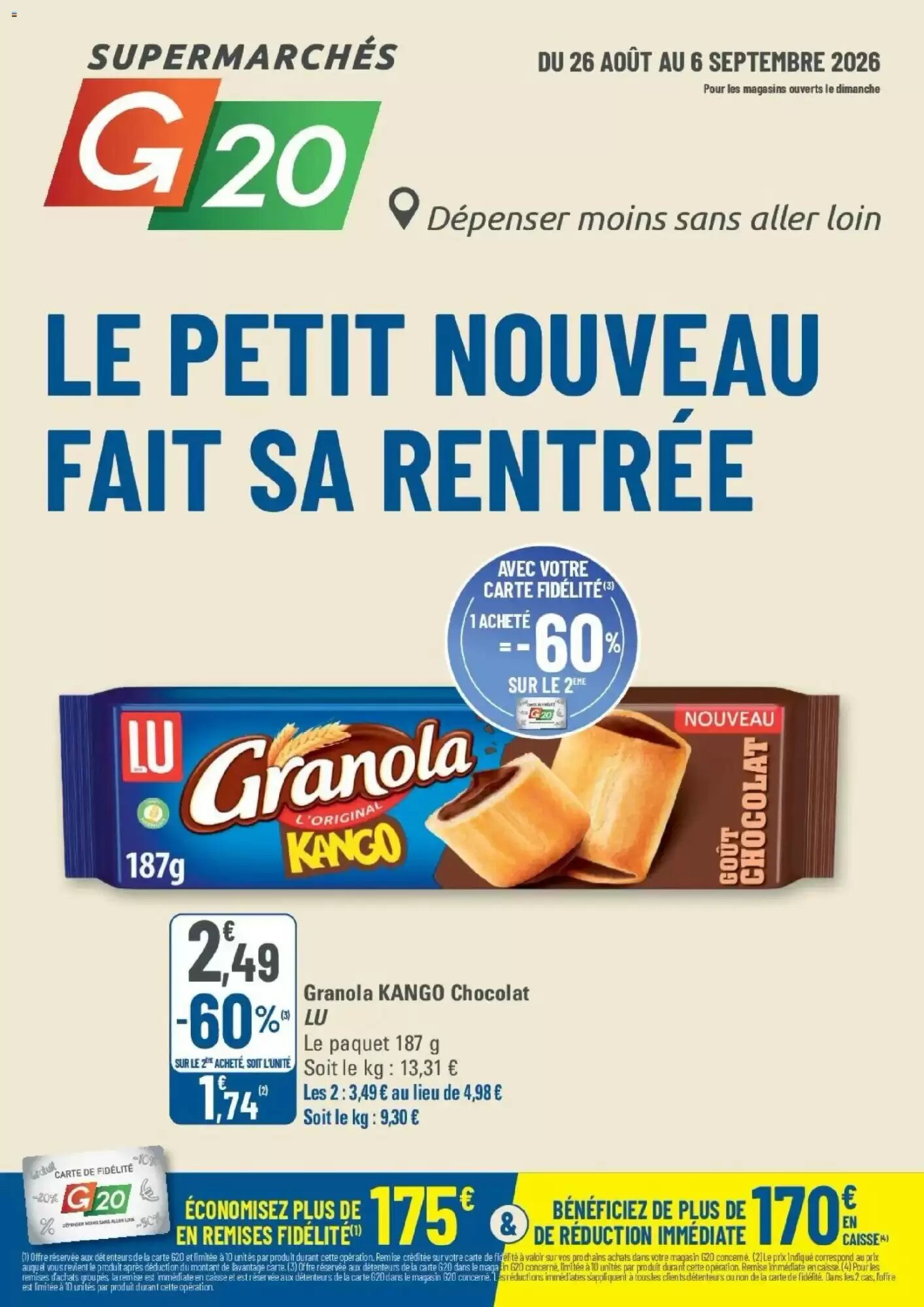 Prospectus promotionnel G20 valable à partir du 26/08/2026 - Page 1.