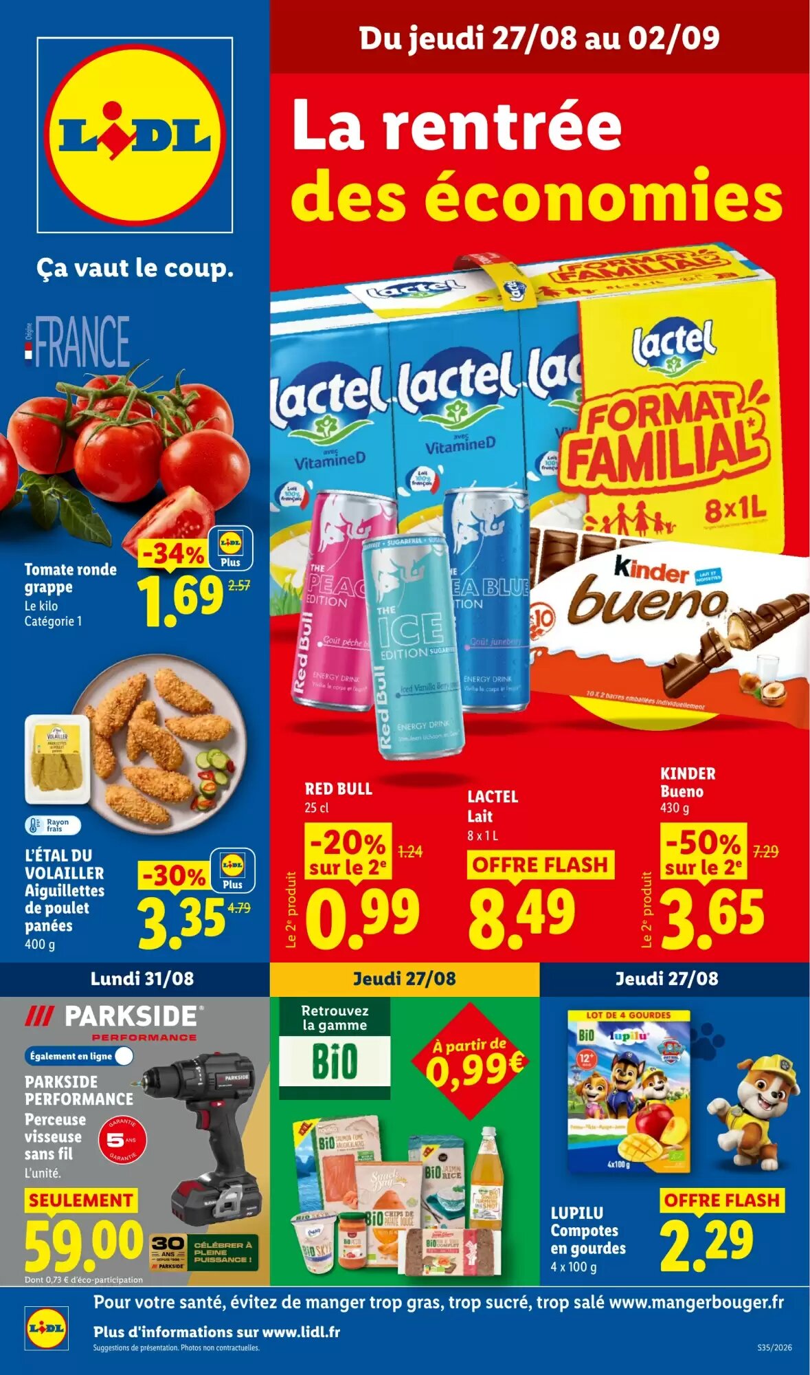 Prospectus promotionnel Lidl valable à partir du 27/08/2026 - Page 1.