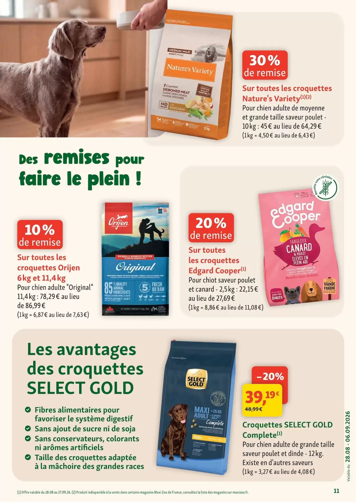 Prospectus promotionnel Maxi Zoo valable à partir du 28/08/2026 - Page 11.