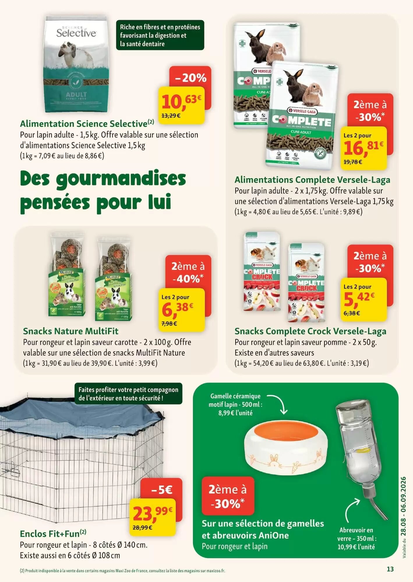 Prospectus promotionnel Maxi Zoo valable à partir du 28/08/2026 - Page 13.