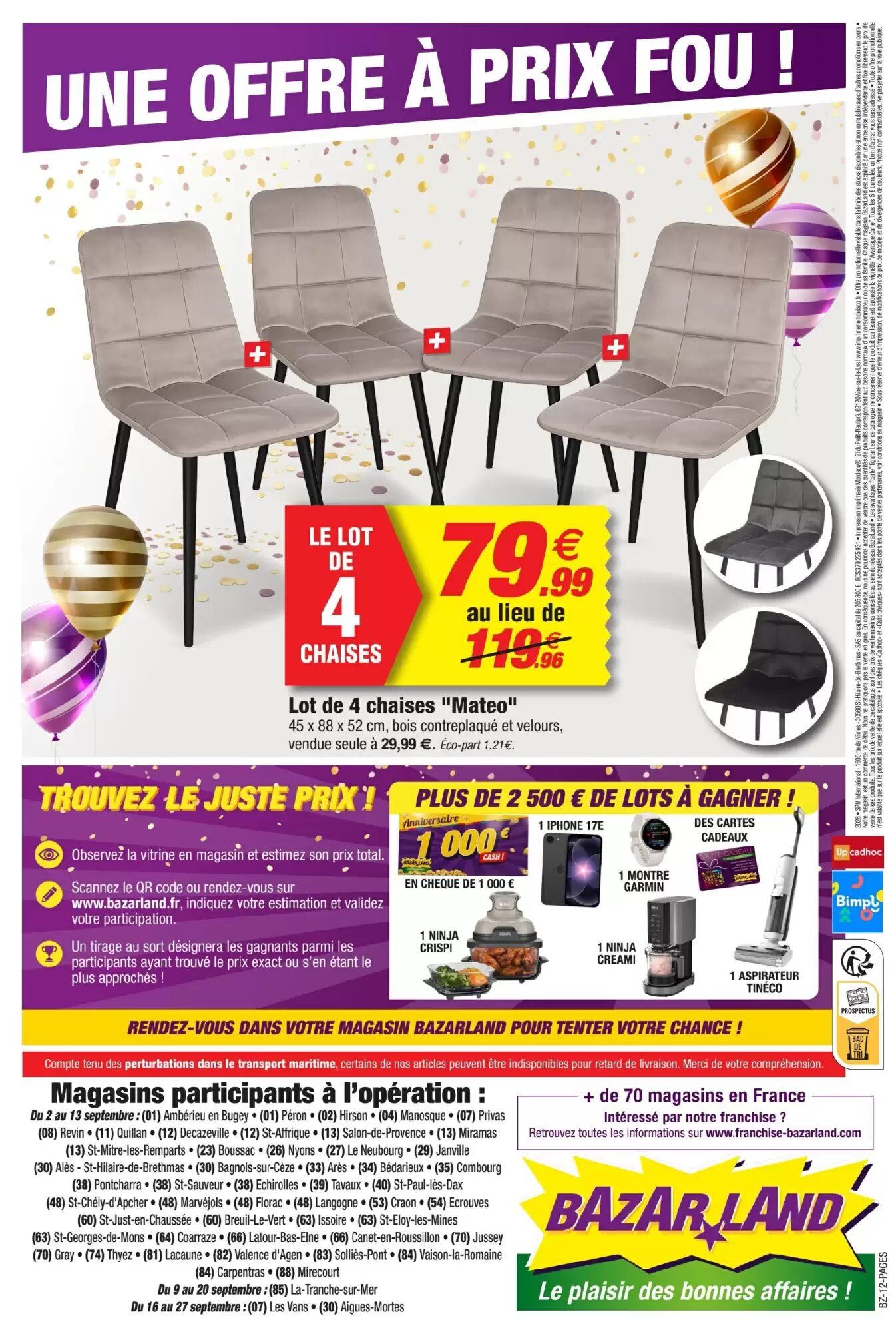 Prospectus promotionnel Bazarland valable à partir du 31/08/2026 - Page 12.