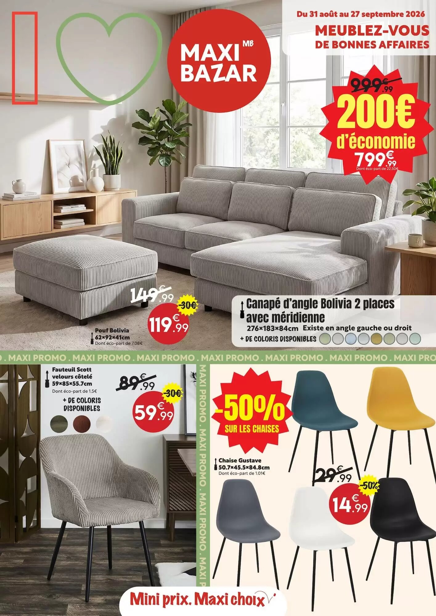 Prospectus promotionnel Maxi Bazar valable à partir du 31/08/2026 - Page 1.