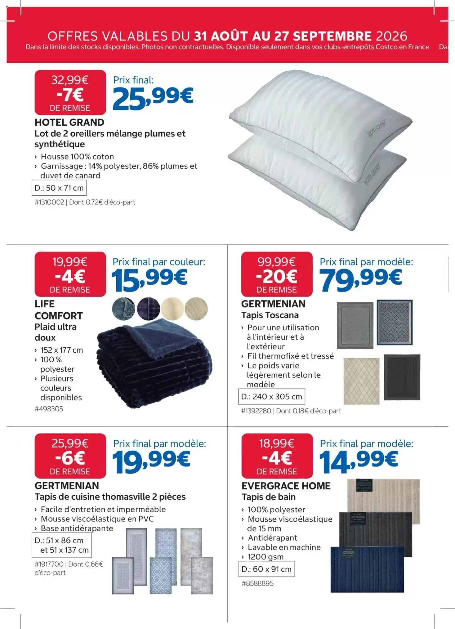 Prospectus promotionnel Costco valable à partir du 31/08/2026 - Page 4.