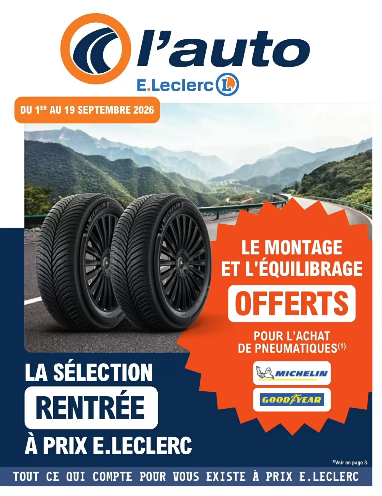 Prospectus promotionnel E.Leclerc L'Auto valable à partir du 01/09/2026 - Page 1.