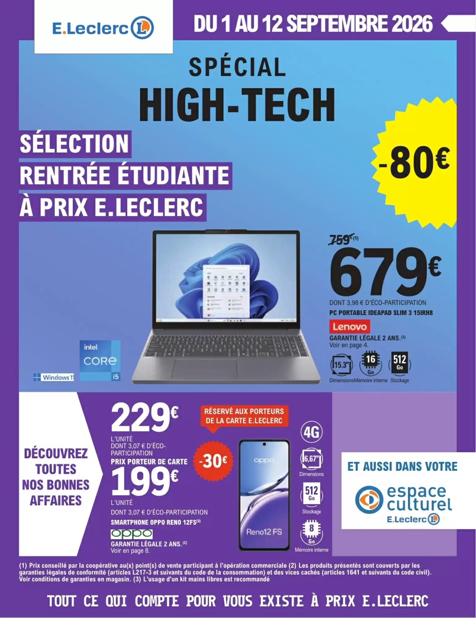 Prospectus promotionnel E.Leclerc valable à partir du 01/09/2026 - Page 1.
