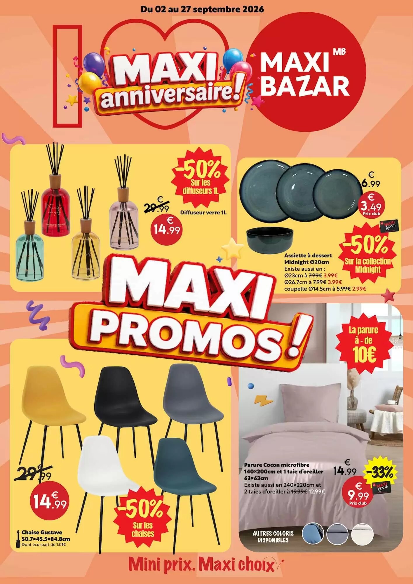 Prospectus promotionnel Maxi Bazar valable à partir du 02/09/2026 - Page 1.