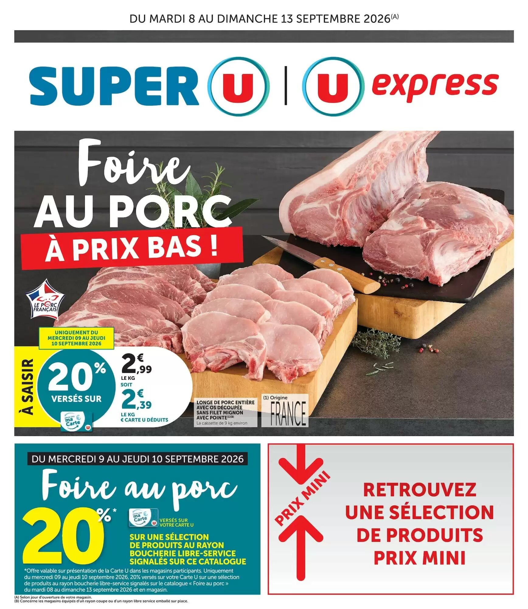 Prospectus promotionnel Super U valable à partir du 08/09/2026 - Page 1.