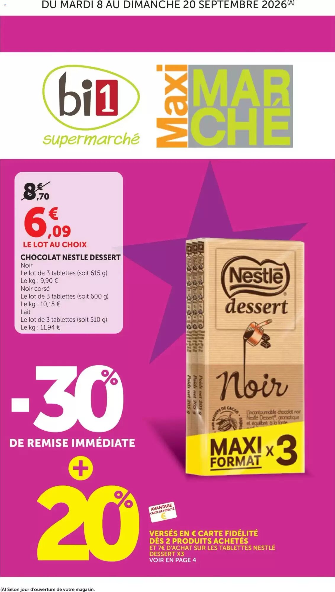Prospectus promotionnel Bi1 valable à partir du 08/09/2026 - Page 1.