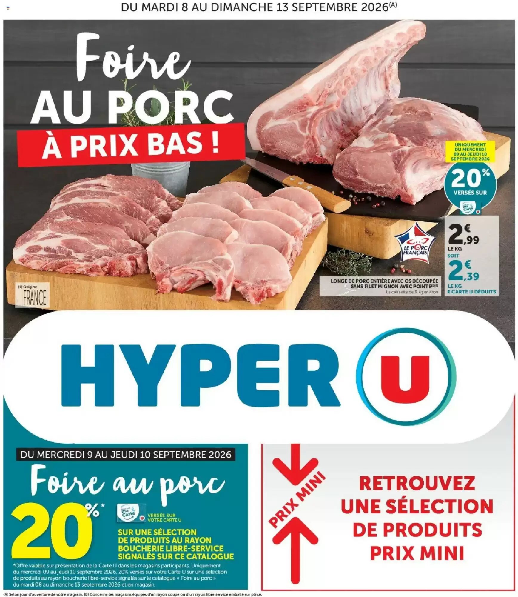 Prospectus promotionnel Hyper U valable à partir du 08/09/2026 - Page 1.