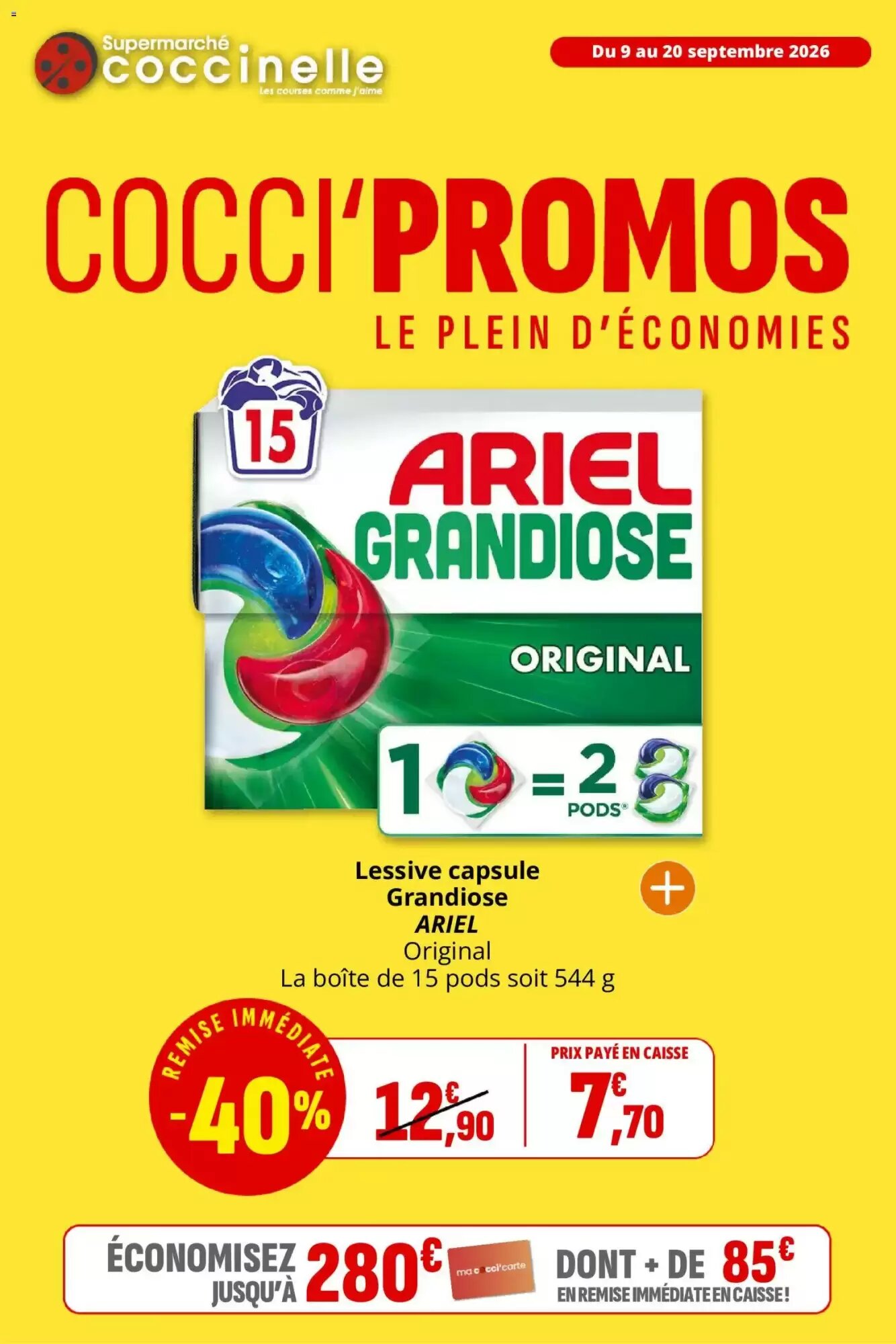 Prospectus promotionnel Coccinelle Supermarché valable à partir du 09/09/2026 - Page 1.