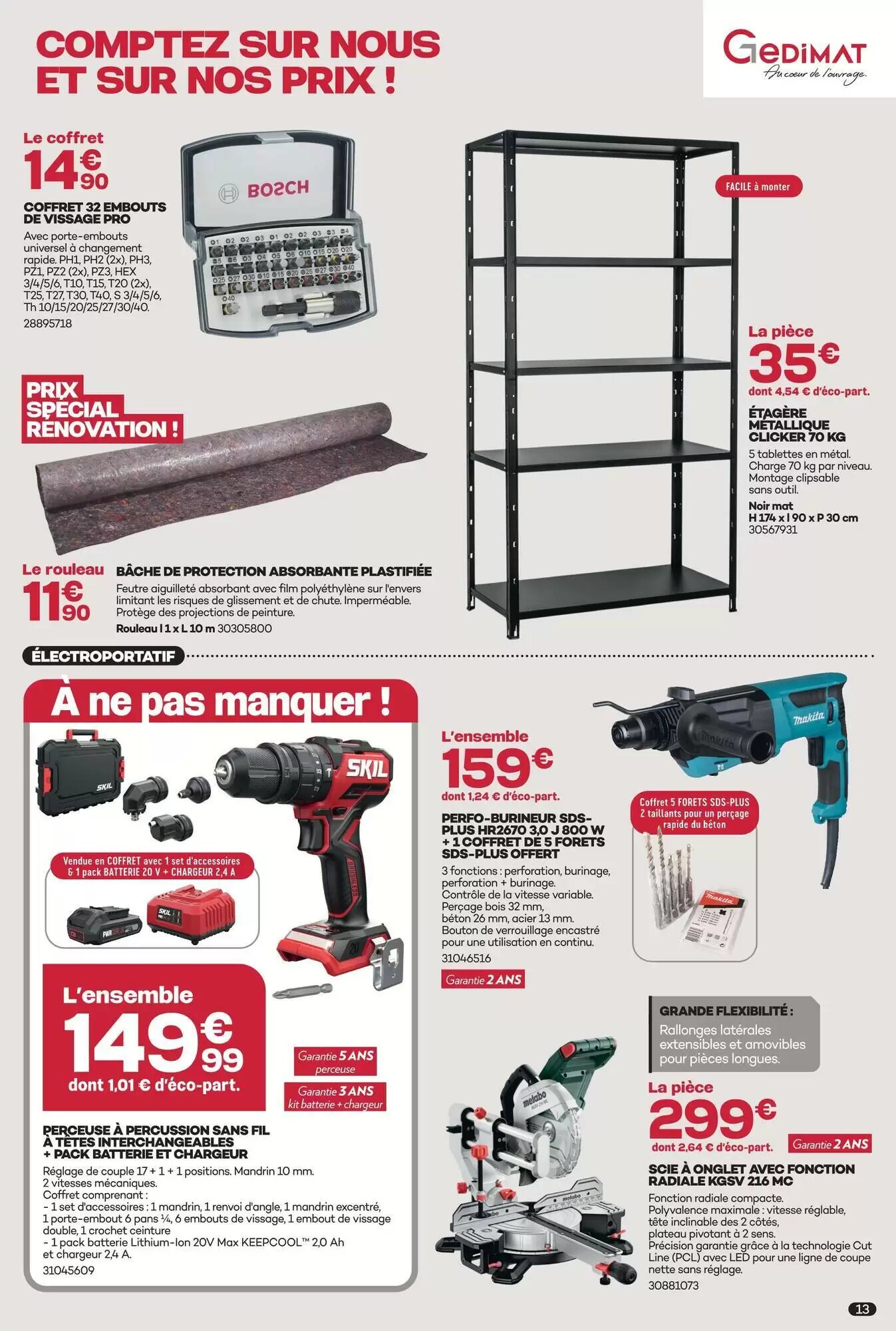 Prospectus promotionnel Gedimat valable à partir du 09/09/2026 - Page 13.