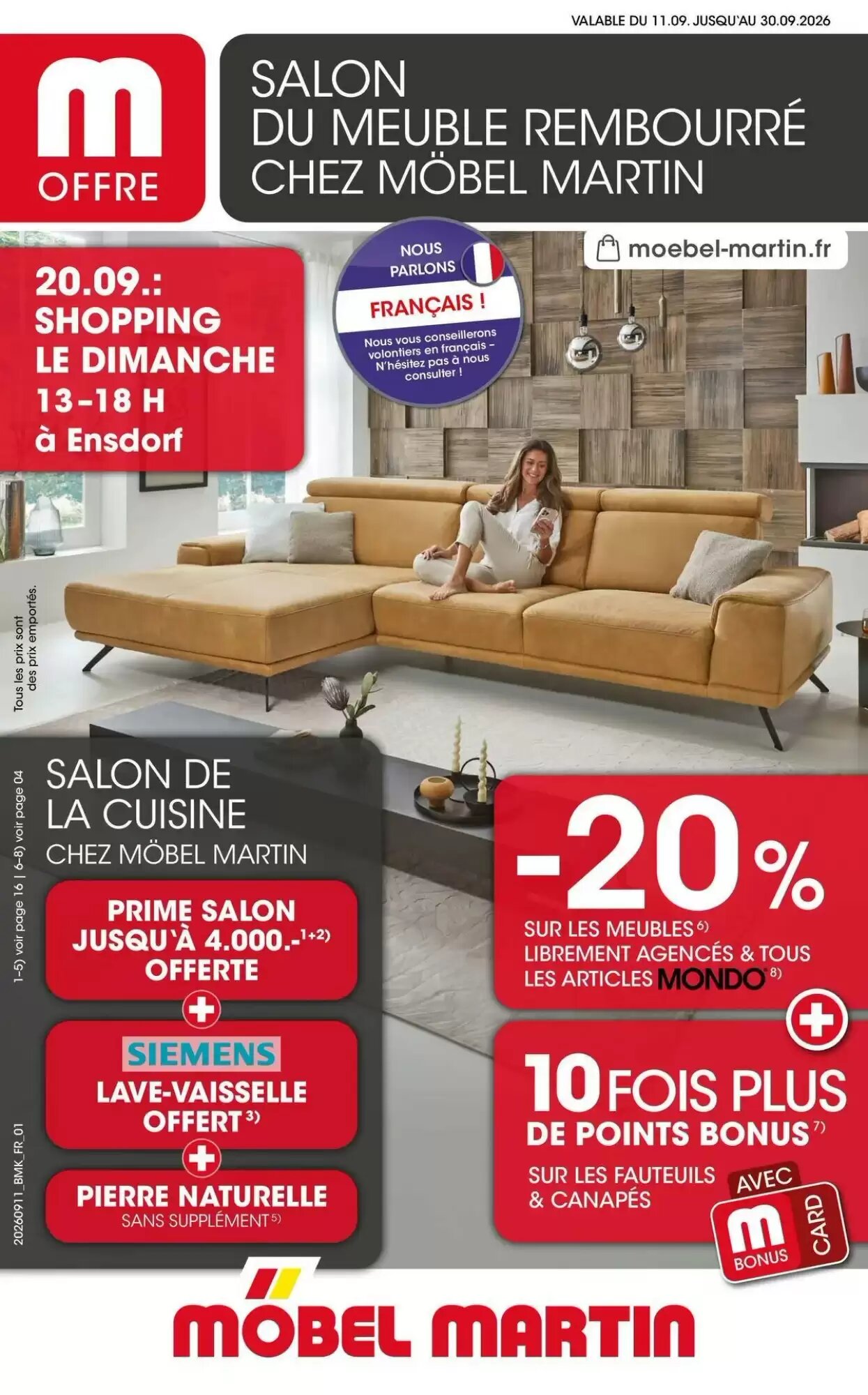 Prospectus promotionnel Möbel Martin valable à partir du 10/09/2026 - Page 1.