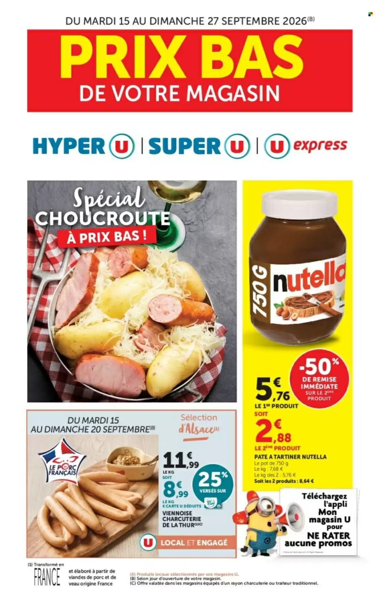 Prospectus promotionnel Hyper U valable à partir du 15/09/2026 - Page 1.