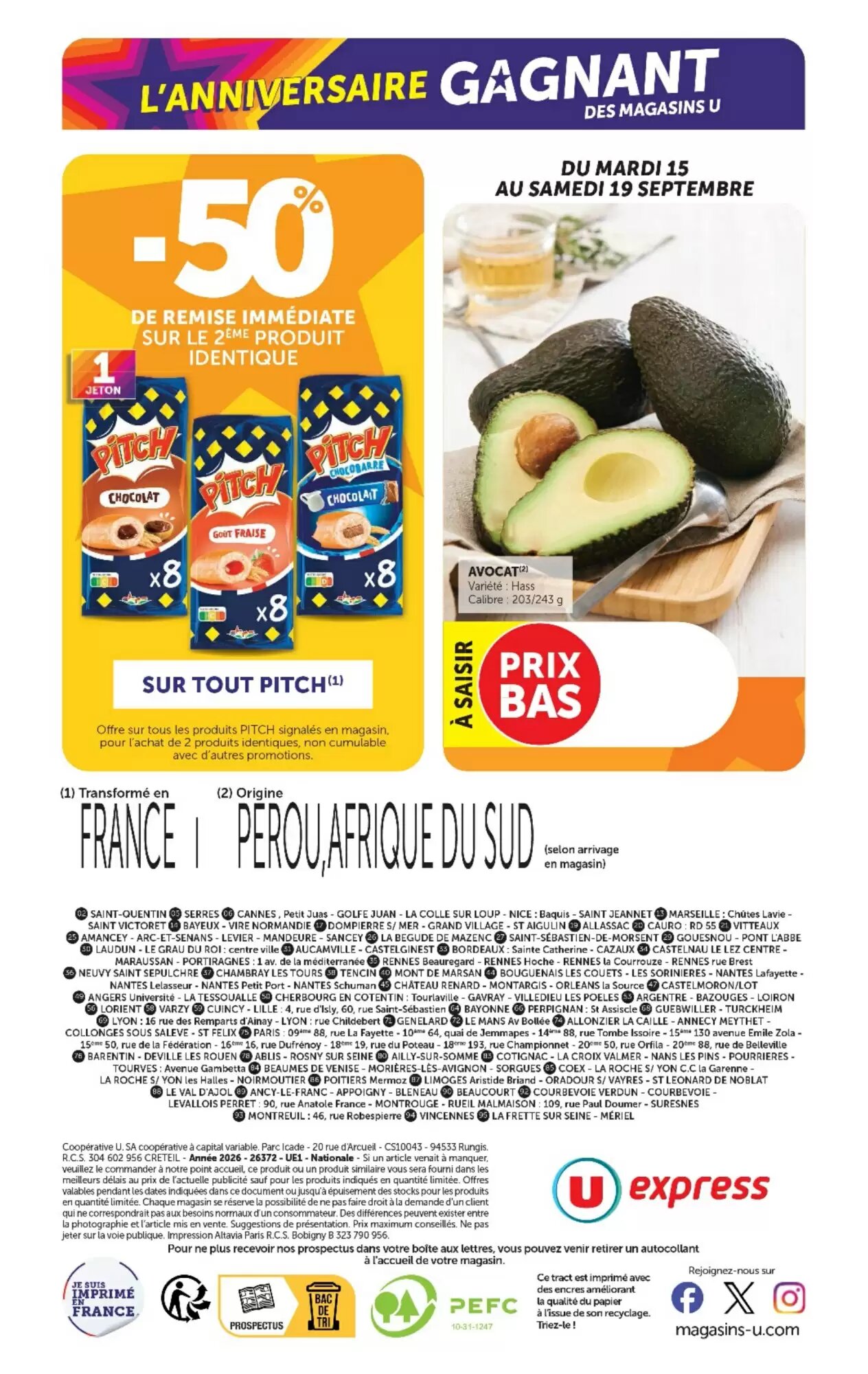 Prospectus promotionnel U Express valable à partir du 15/09/2026 - Page 20.
