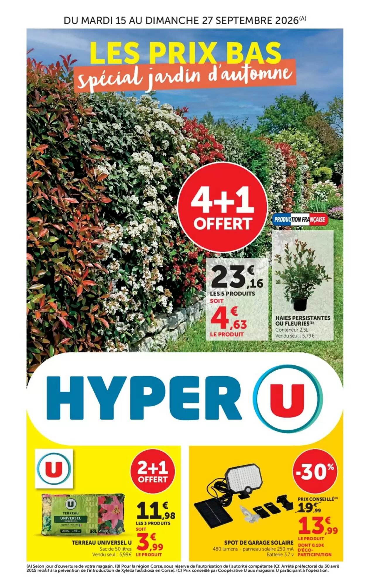 Prospectus promotionnel Hyper U valable à partir du 15/09/2026 - Page 1.