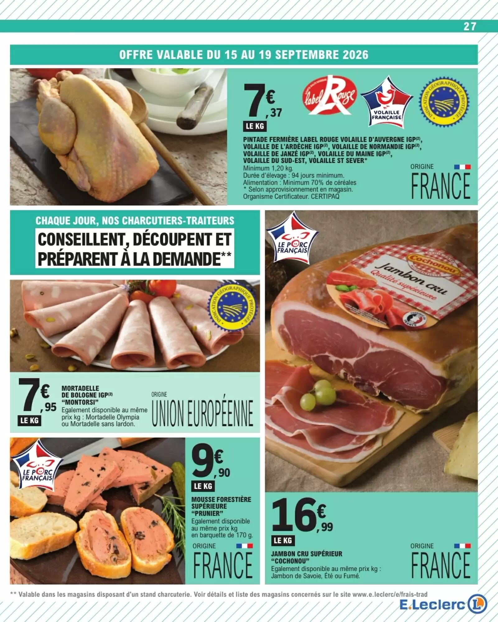 Prospectus promotionnel E.Leclerc valable à partir du 15/09/2026 - Page 27.