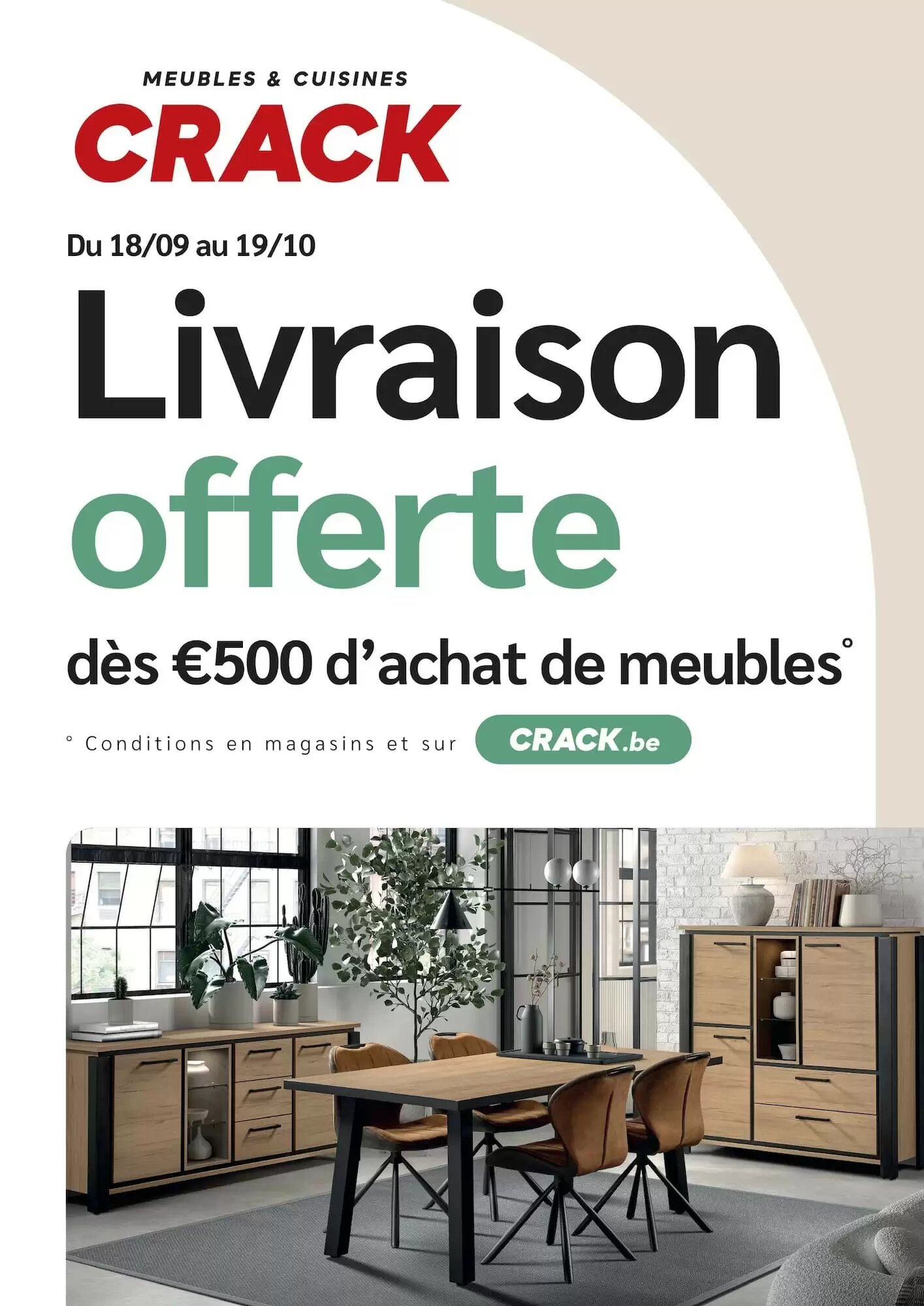 Prospectus promotionnel Meubles Crack valable à partir du 18/09/2026 - Page 1.