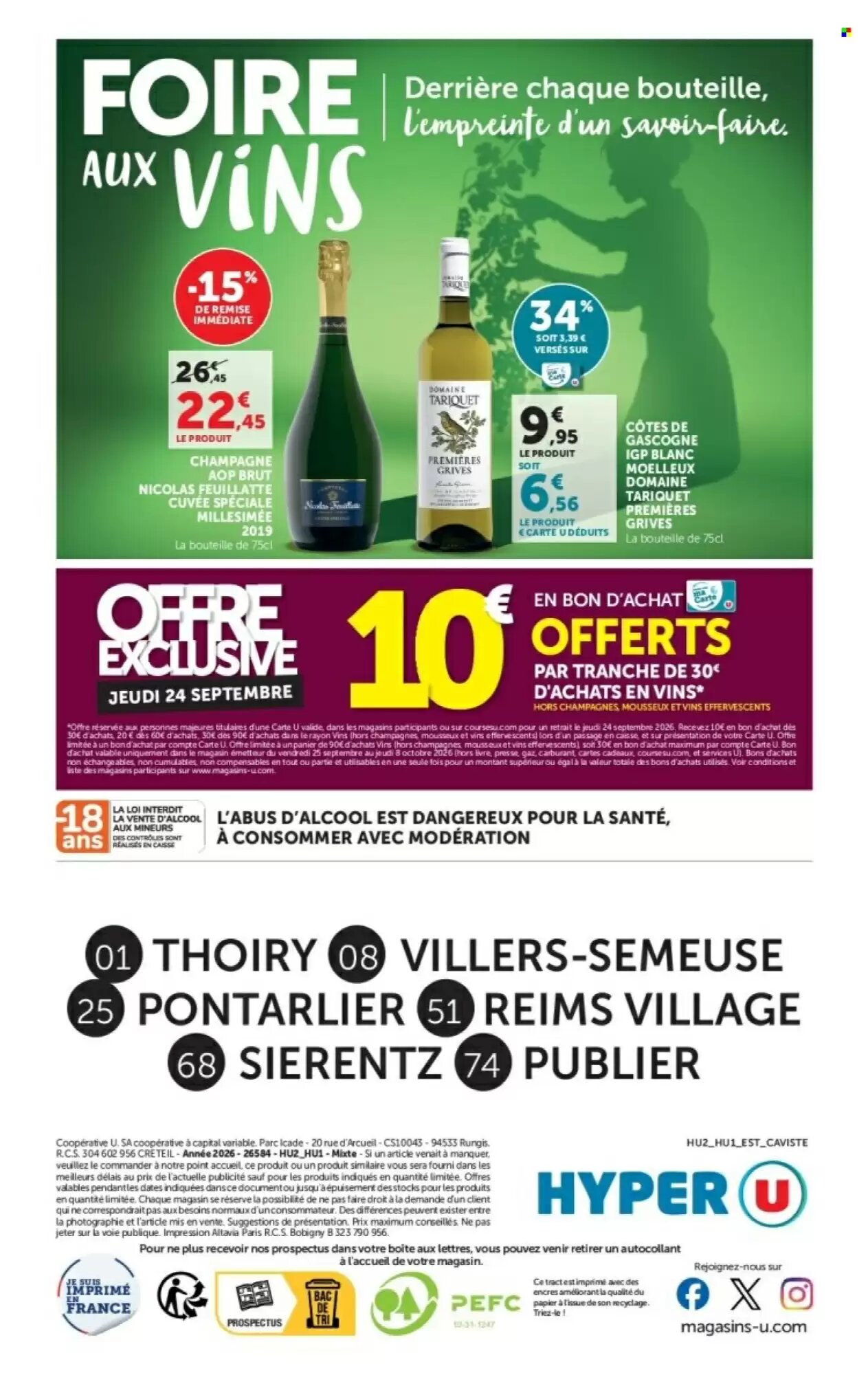 Prospectus promotionnel Hyper U valable à partir du 22/09/2026 - Page 72.