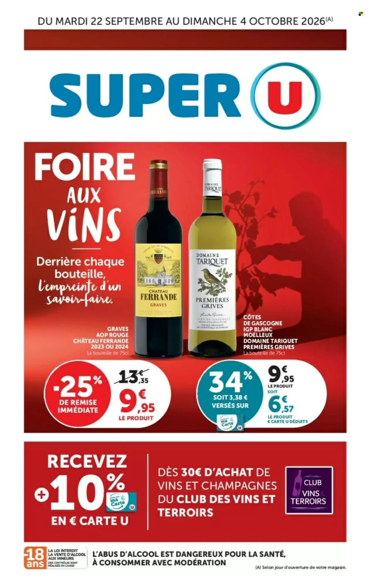 Prospectus promotionnel Super U valable à partir du 22/09/2026 - Page 1.
