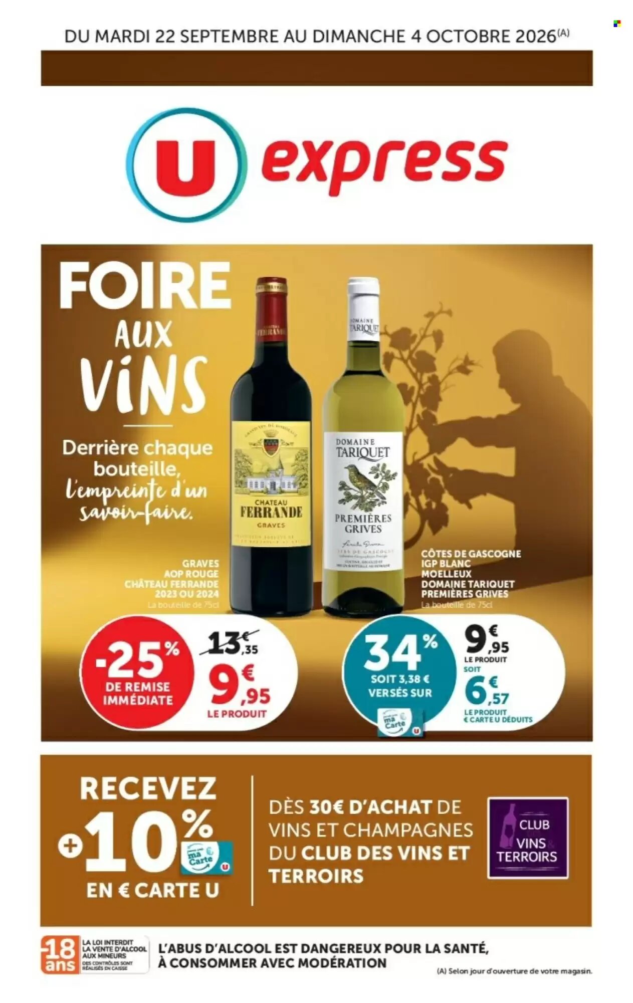 Prospectus promotionnel U Express valable à partir du 22/09/2026 - Page 1.