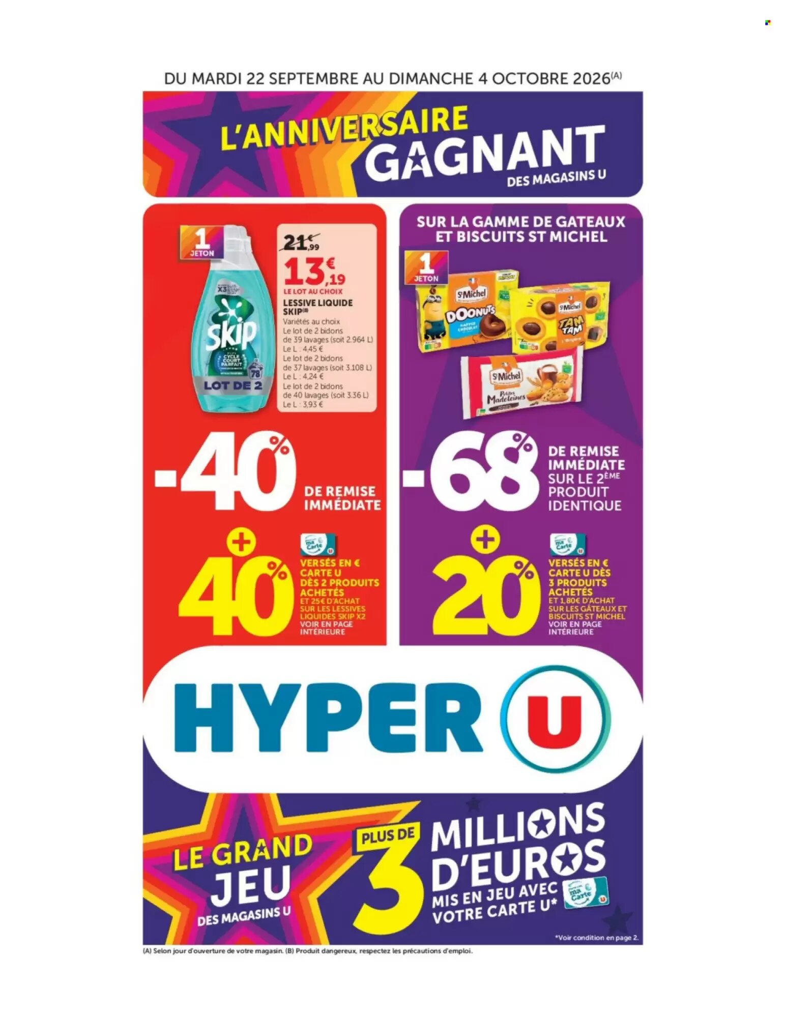 Prospectus promotionnel Hyper U valable à partir du 22/09/2026 - Page 1.