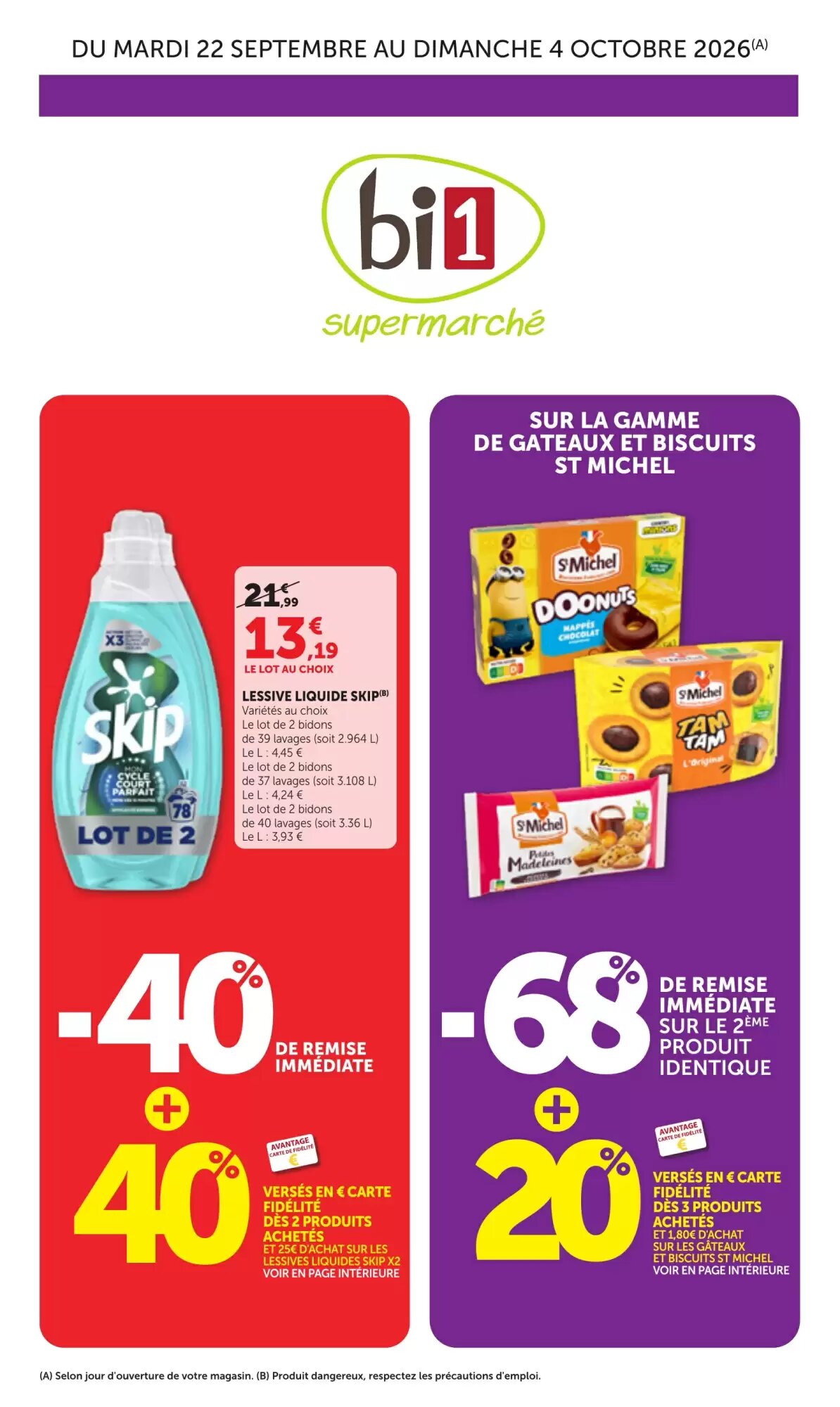 Prospectus promotionnel Bi1 valable à partir du 22/09/2026 - Page 1.
