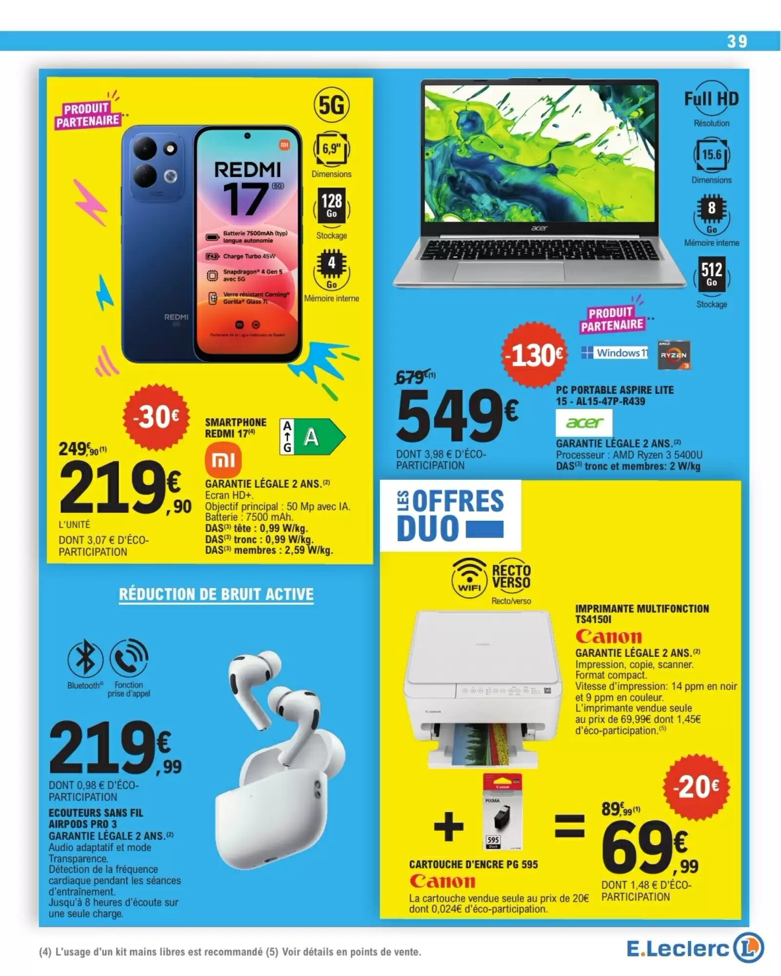 Prospectus promotionnel E.Leclerc valable à partir du 22/09/2026 - Page 39.