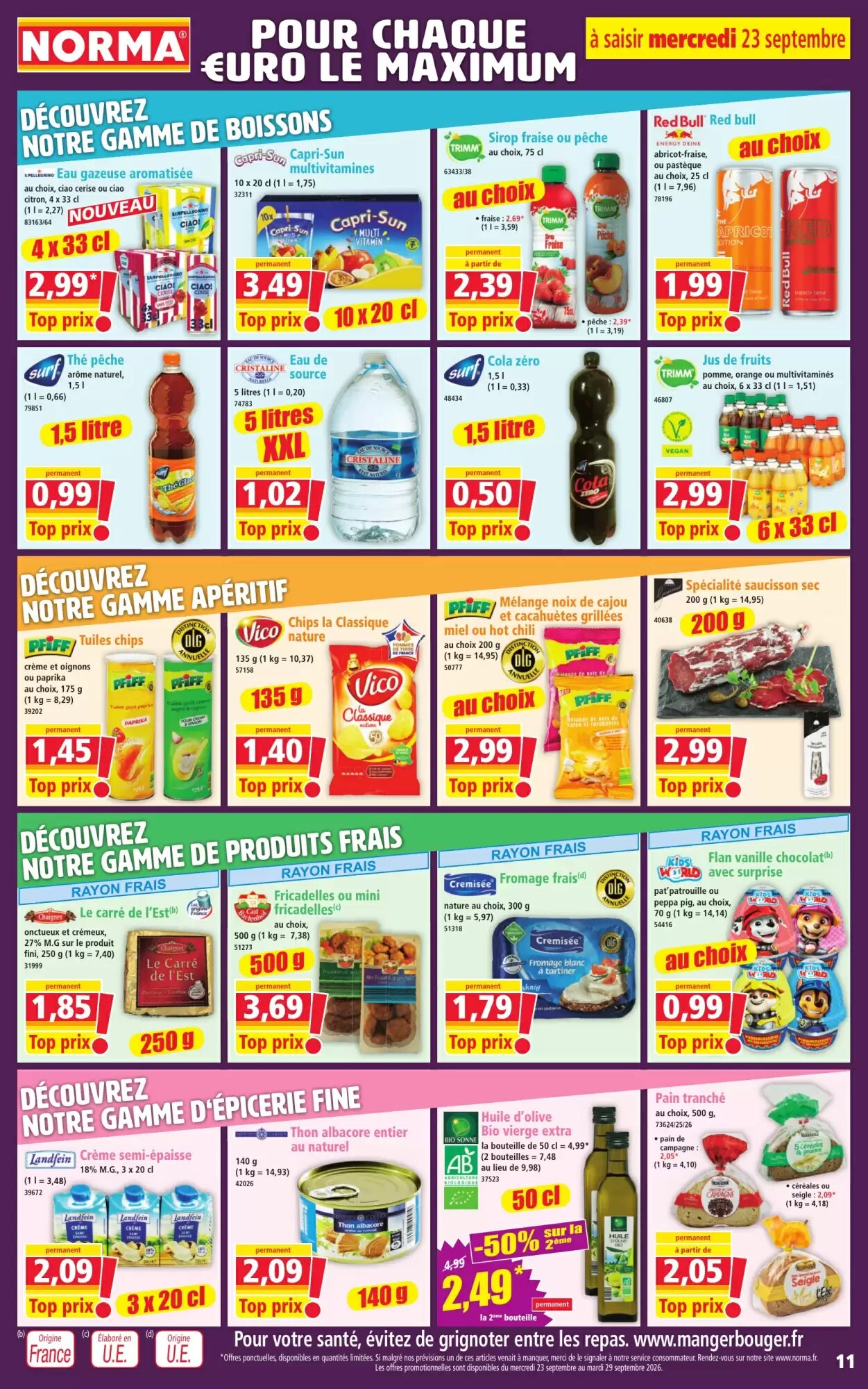 Prospectus promotionnel Norma valable à partir du 23/09/2026 - Page 11.