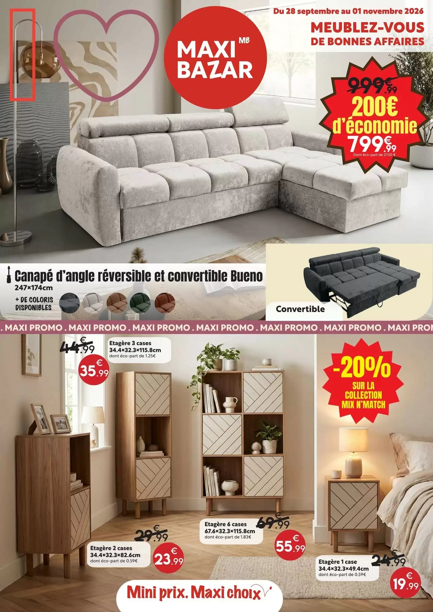 Prospectus promotionnel Maxi Bazar valable à partir du 28/09/2026 - Page 1.