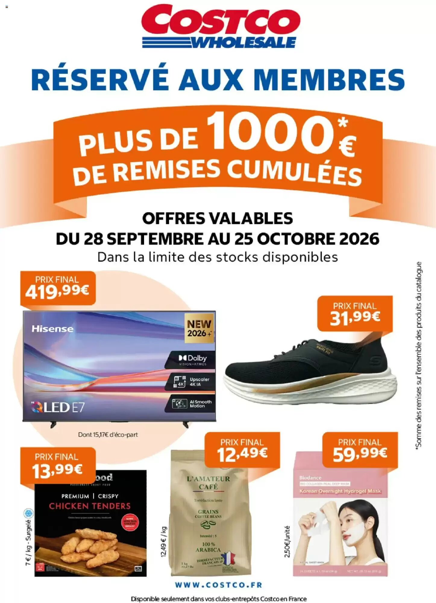 Prospectus promotionnel Costco valable à partir du 28/09/2026 - Page 1.
