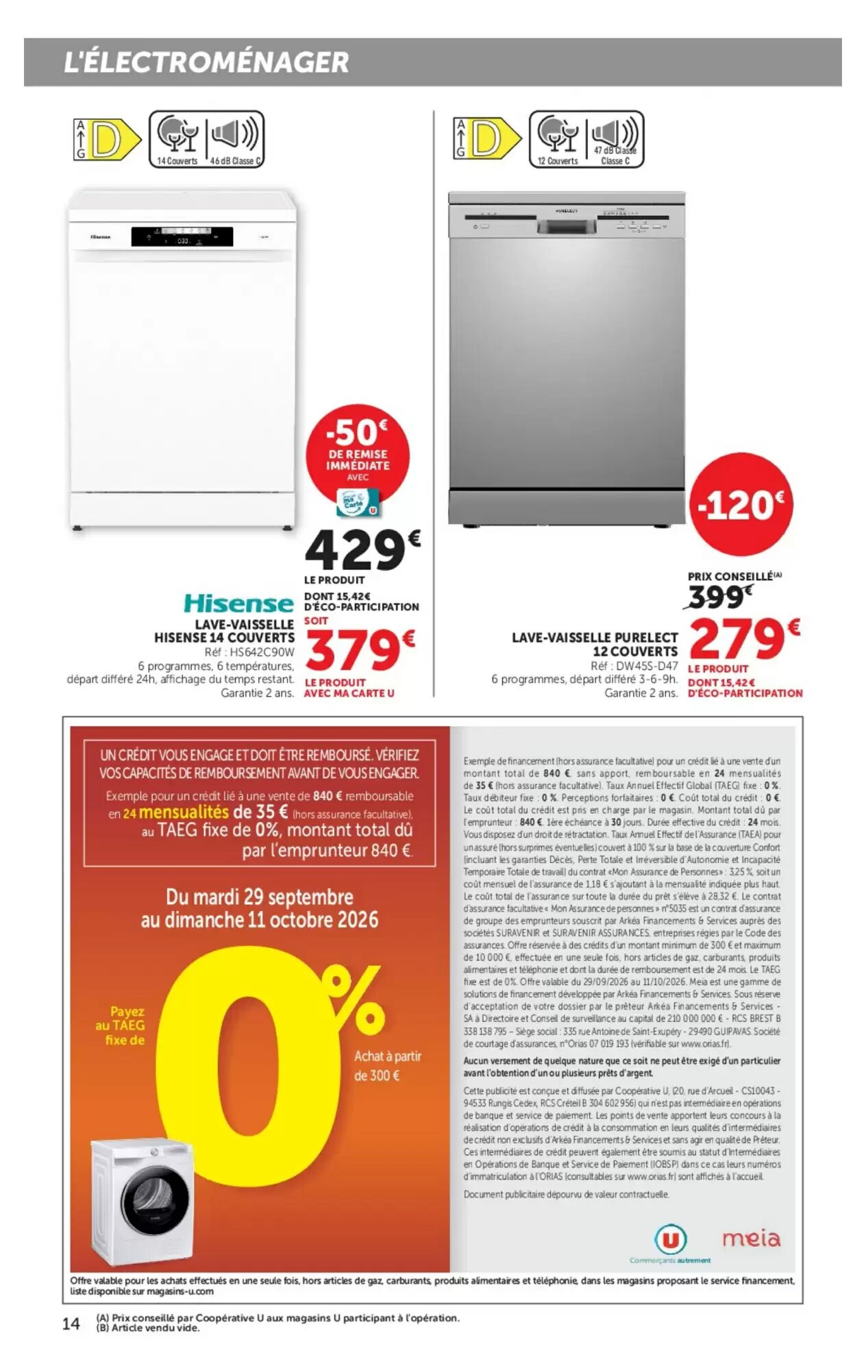 Prospectus promotionnel Super U valable à partir du 29/09/2026 - Page 14.